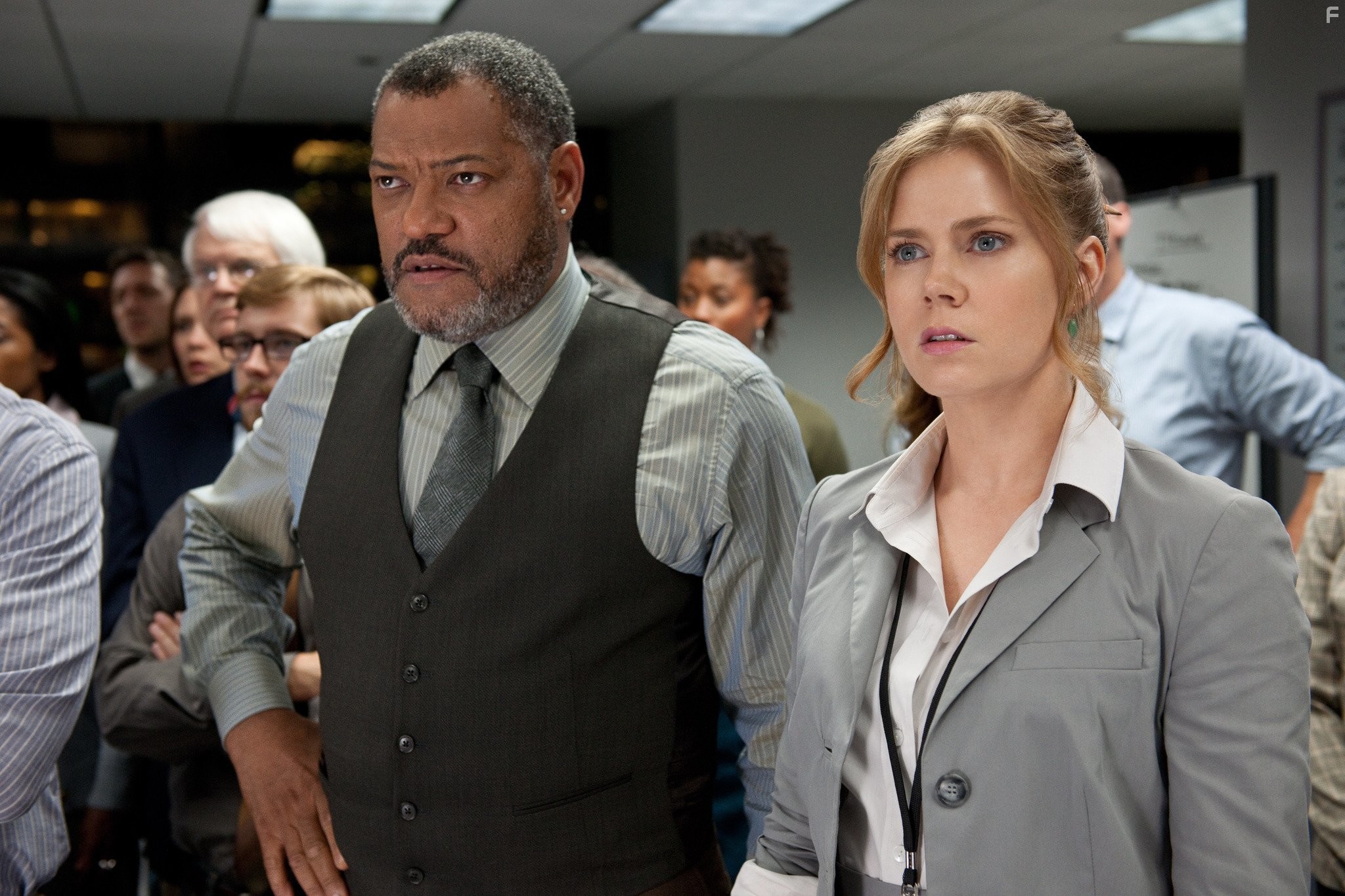 Laurence Fishburne and Amy Adams in Человек из Стали (2013)