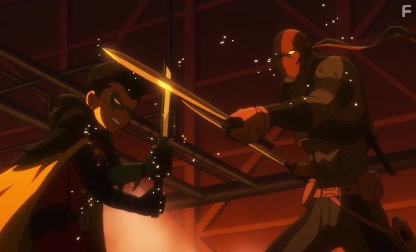 Thomas Gibson and Stuart Allan in Сын Бэтмена (2014)