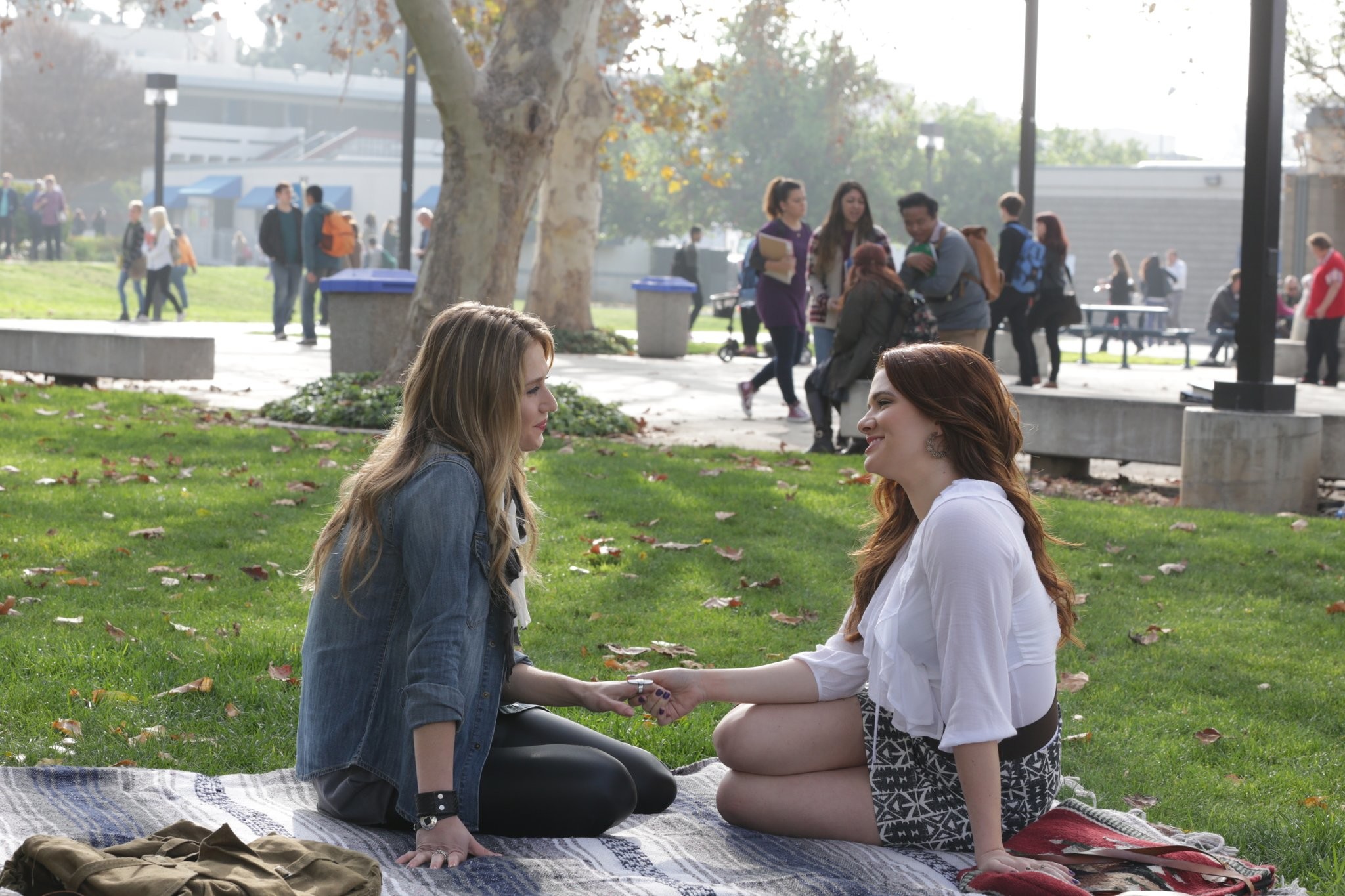 Katie Stevens and Rita Volk in Фальсификация (2014)
