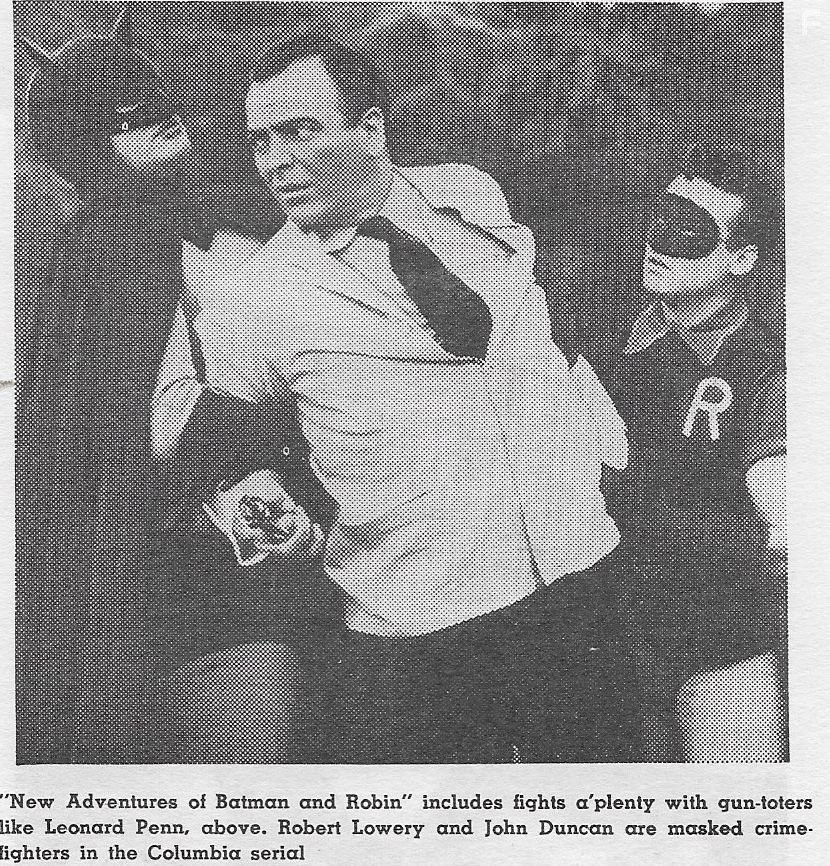 Johnny Duncan, Robert Lowery, and Leonard Penn in Batman and Robin (1949)