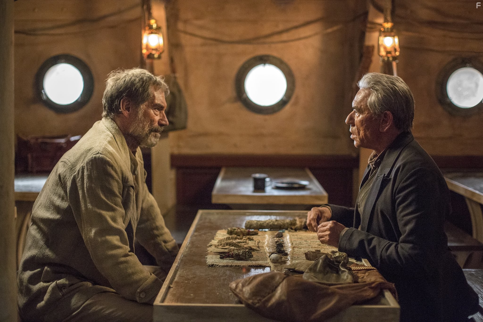 Timothy Dalton and Wes Studi in Страшные сказки (2014)