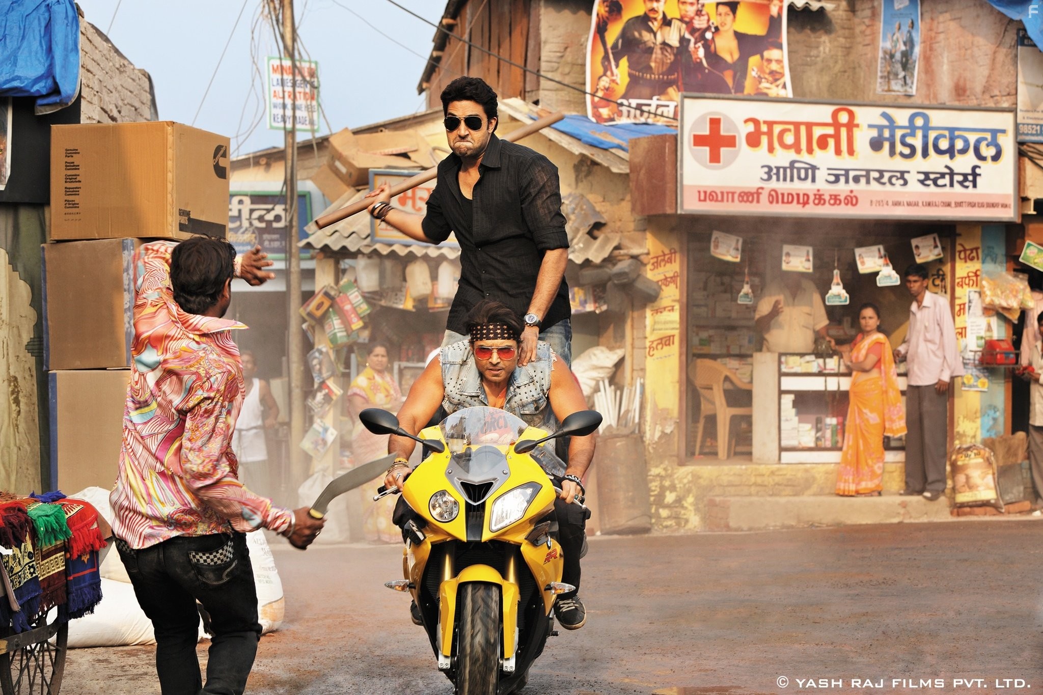 Abhishek Bachchan and Uday Chopra in Байкеры: 3 (2013)