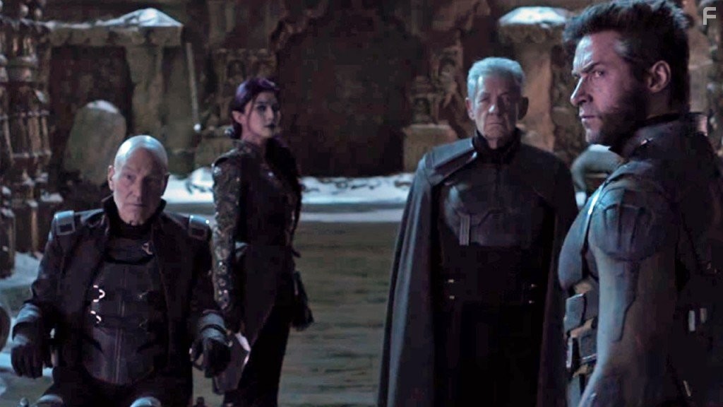 Patrick Stewart, Ian McKellen, Hugh Jackman, and Bingbing Fan in Люди Икс: Дни минувшего будущего (2014)
