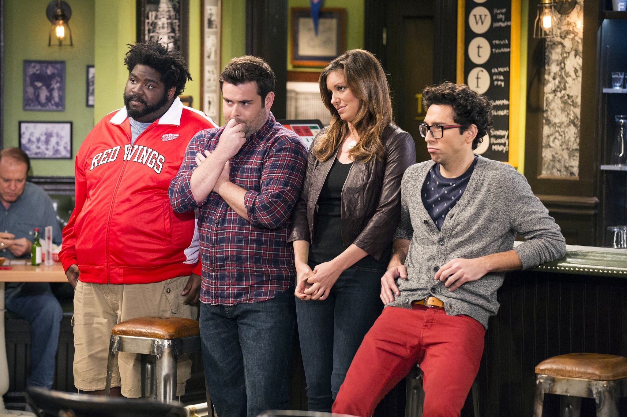 Bianca Kajlich, David Fynn, Ron Funches, and Rick Glassman in Непригодные для свиданий (2014)