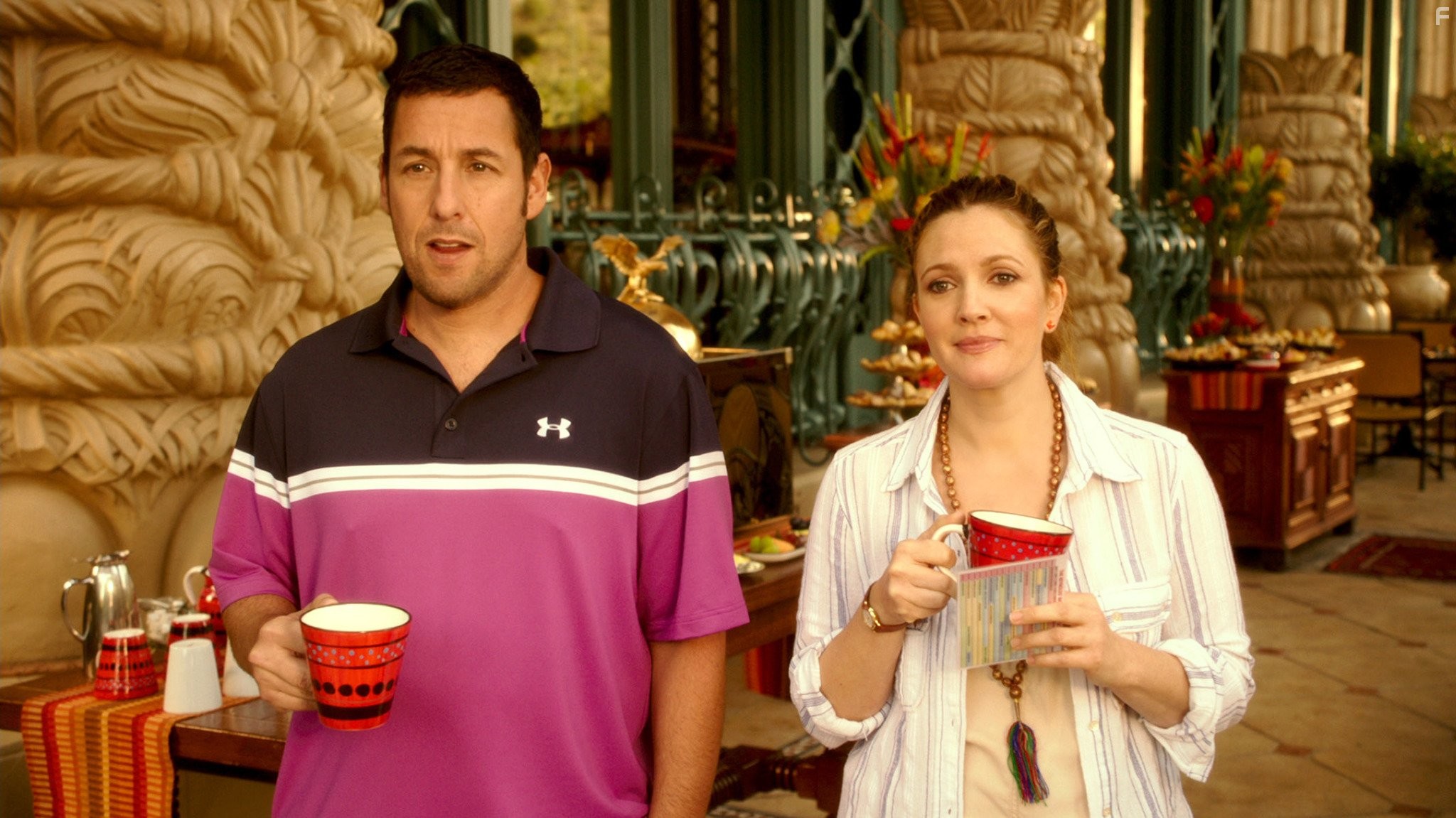 Drew Barrymore and Adam Sandler in Смешанные (2014)