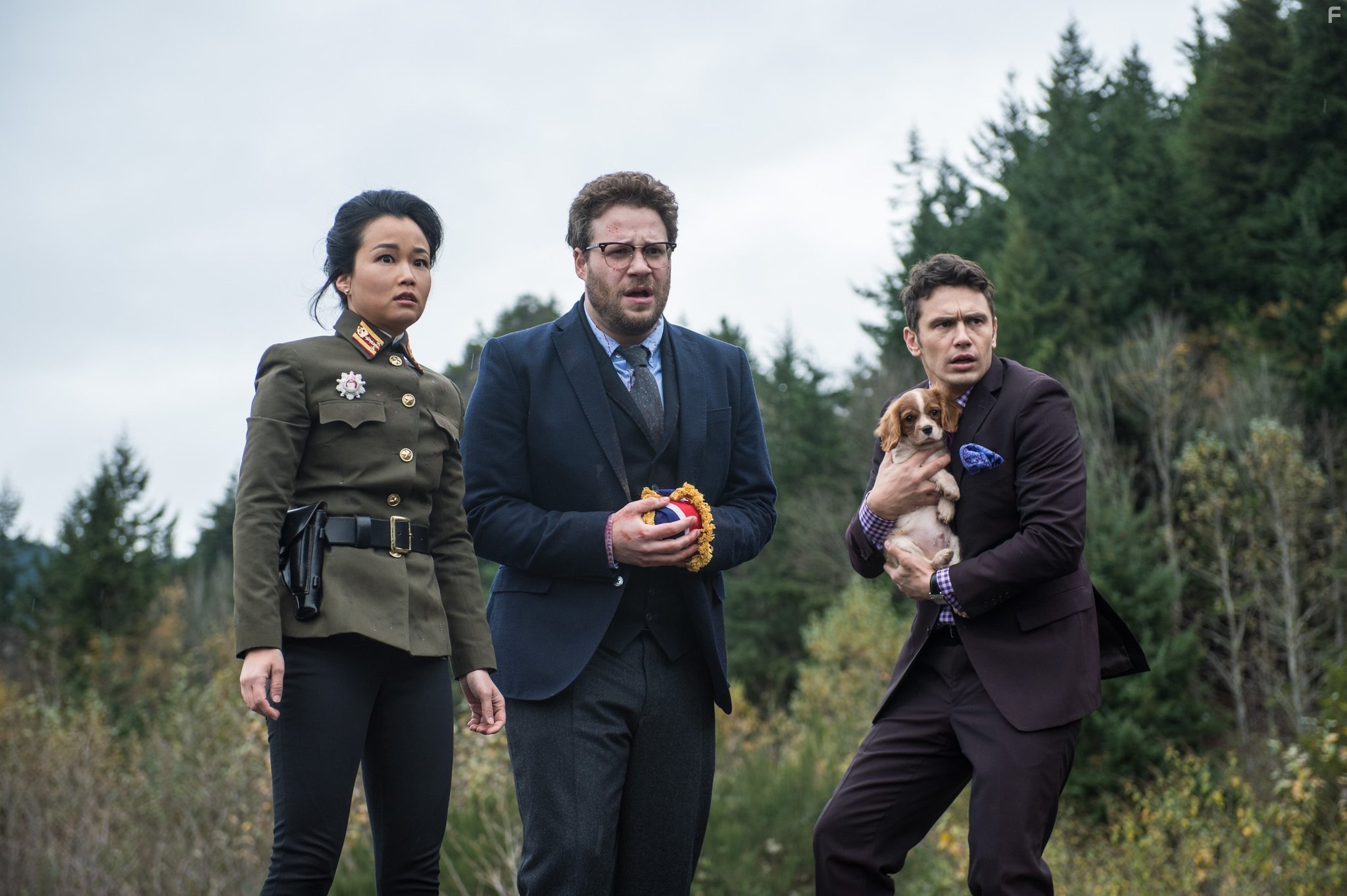 James Franco, Seth Rogen, and Diana Bang in Интервью (2014)