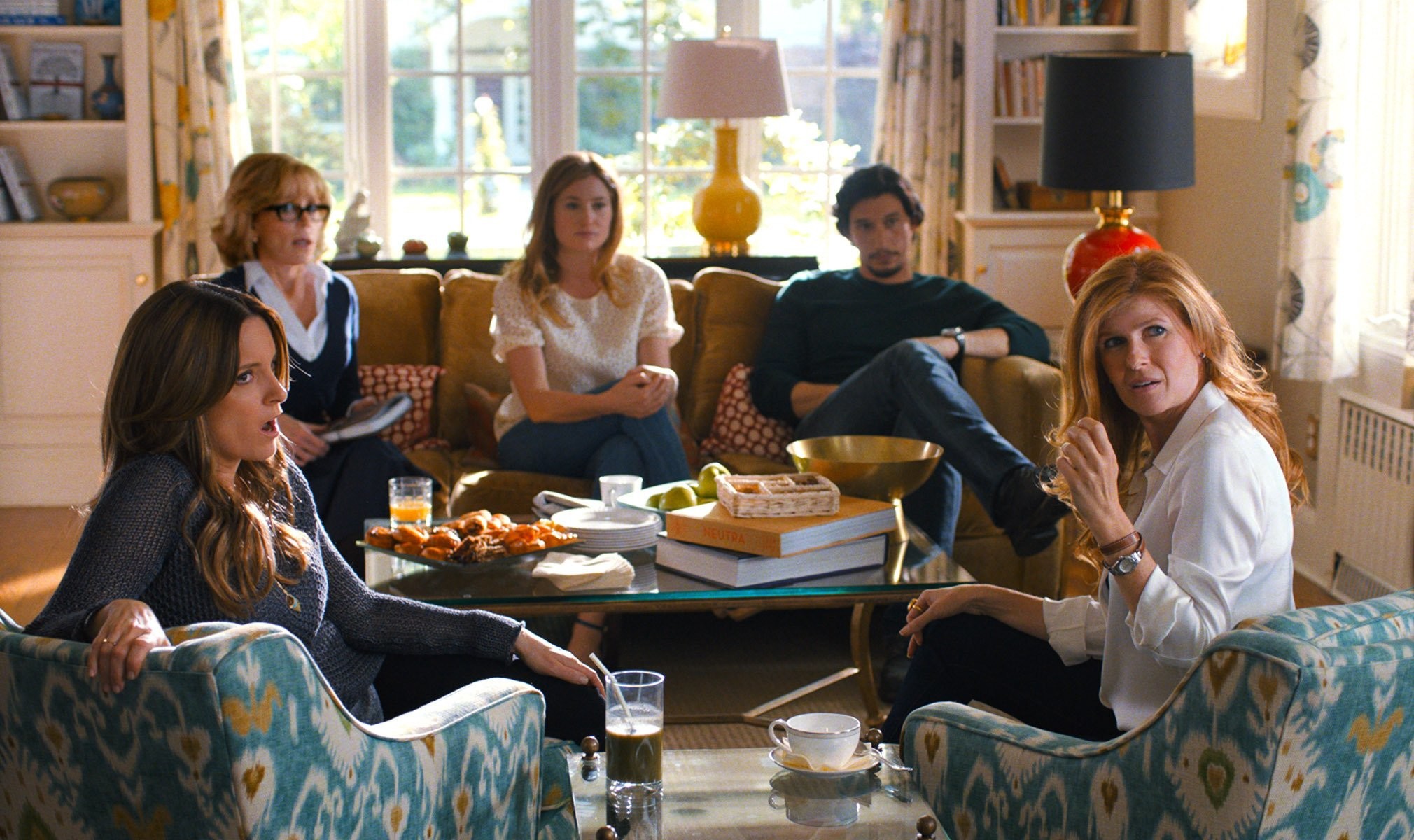 Jane Fonda, Connie Britton, Tina Fey, Kathryn Hahn, and Adam Driver in Дальше живите сами (2014)
