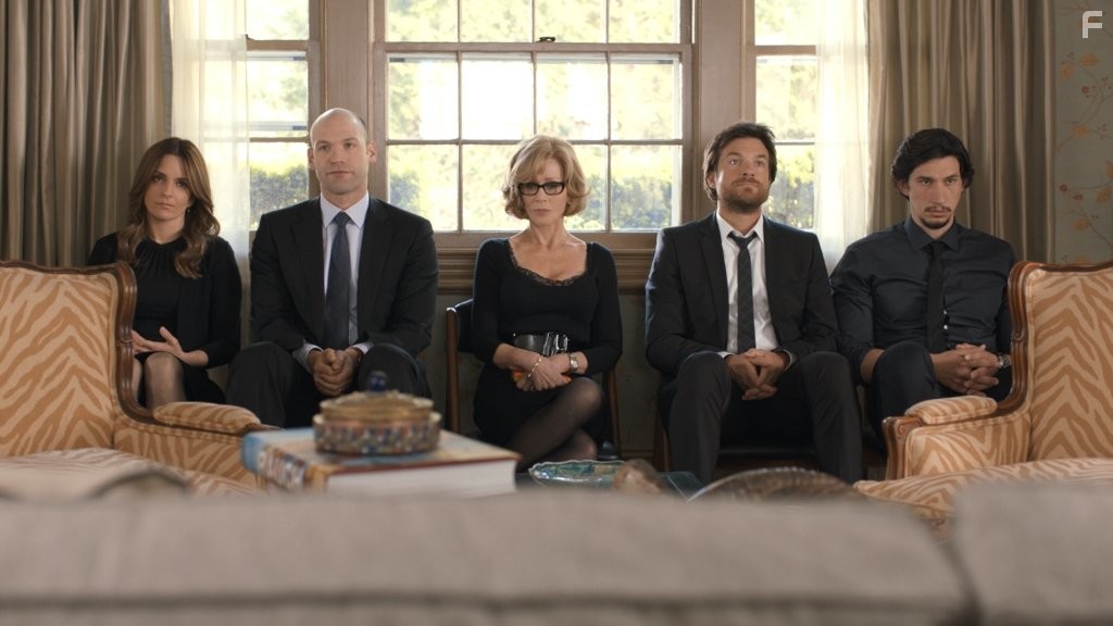 Jane Fonda, Jason Bateman, Tina Fey, Corey Stoll, and Adam Driver in Дальше живите сами (2014)