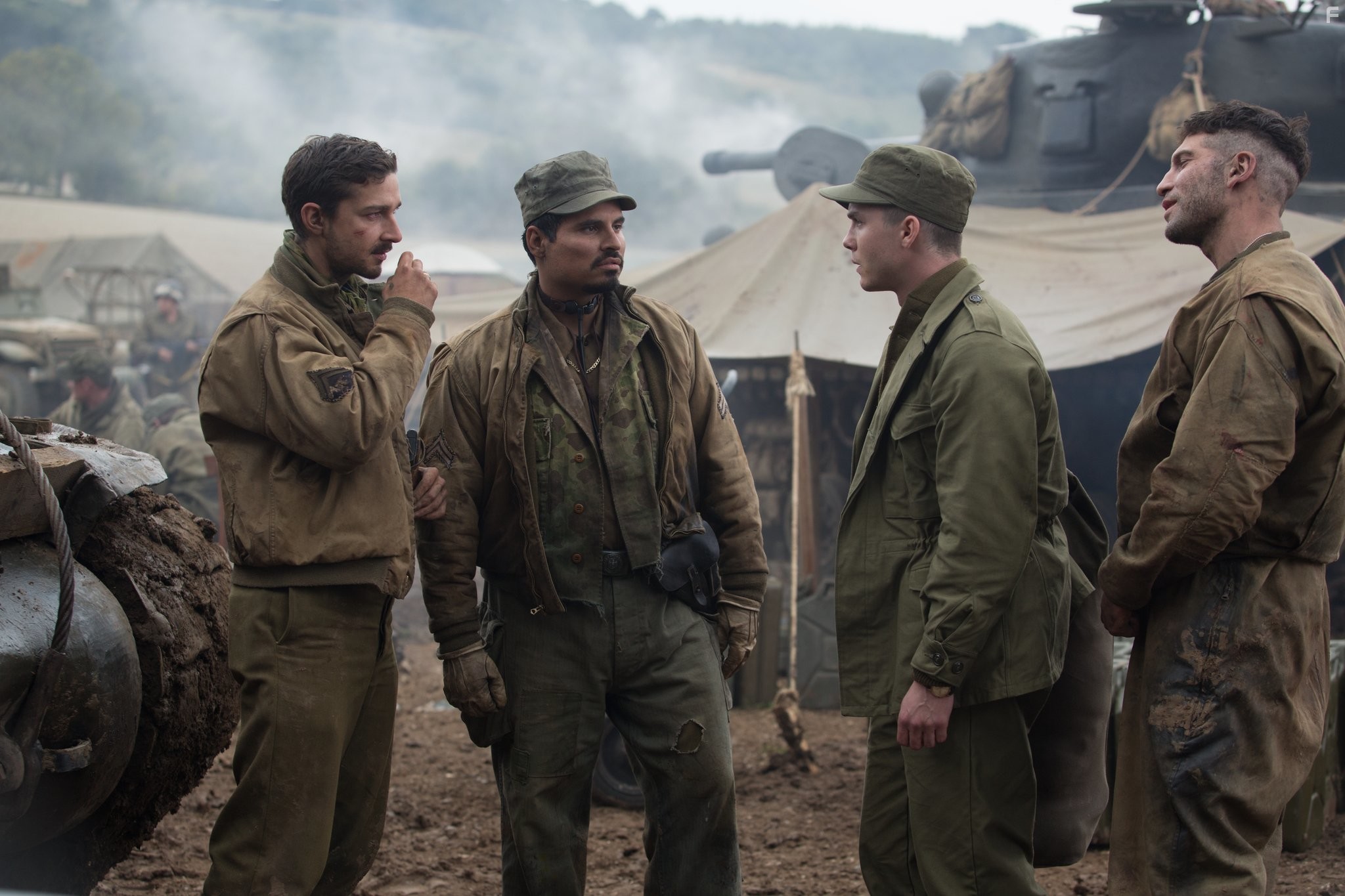 Shia LaBeouf, Logan Lerman, Michael Pe?a, and Jon Bernthal in Ярость (2014)