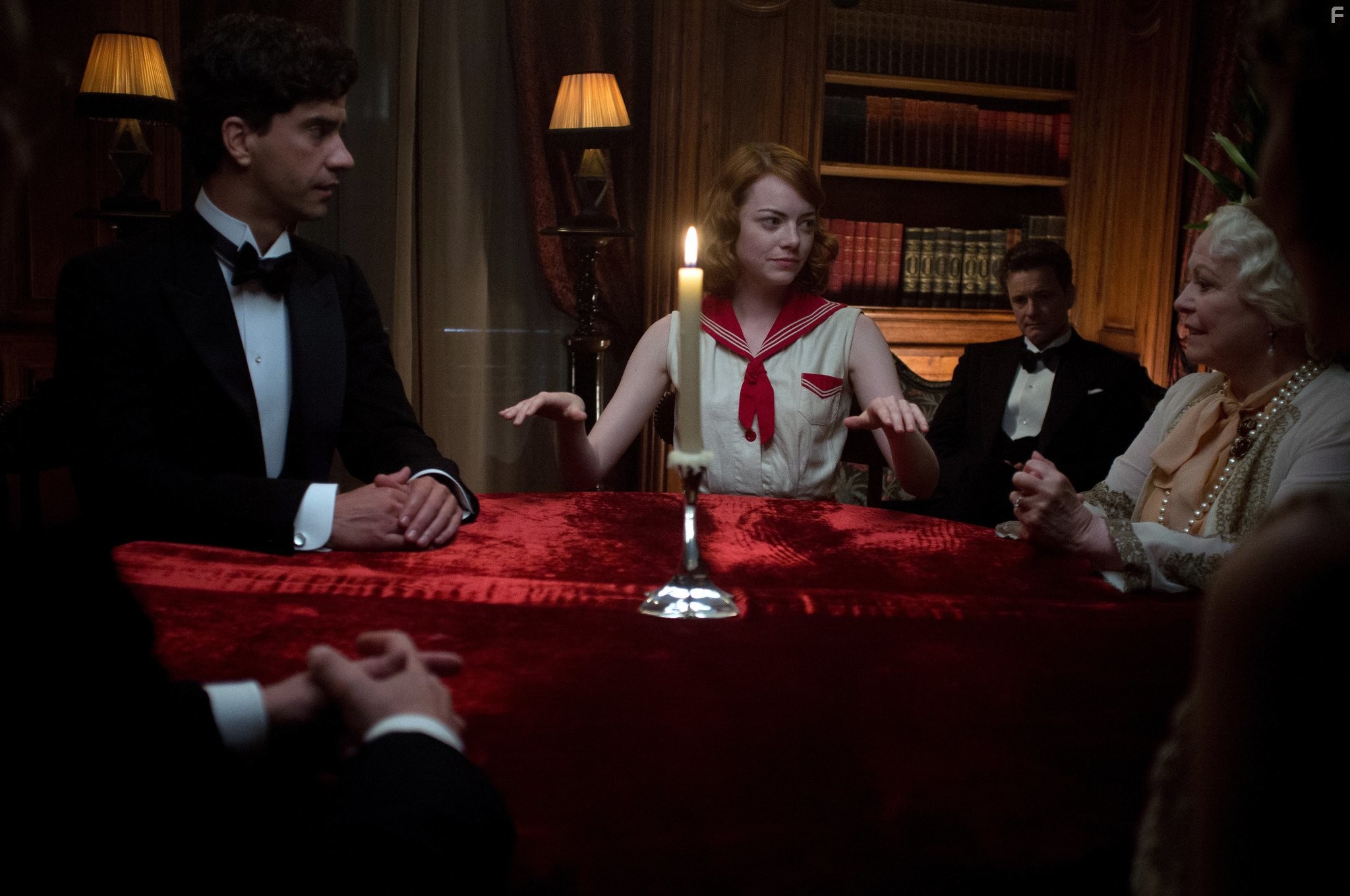 Colin Firth, Hamish Linklater, Jacki Weaver, and Emma Stone in Магия лунного света (2014)