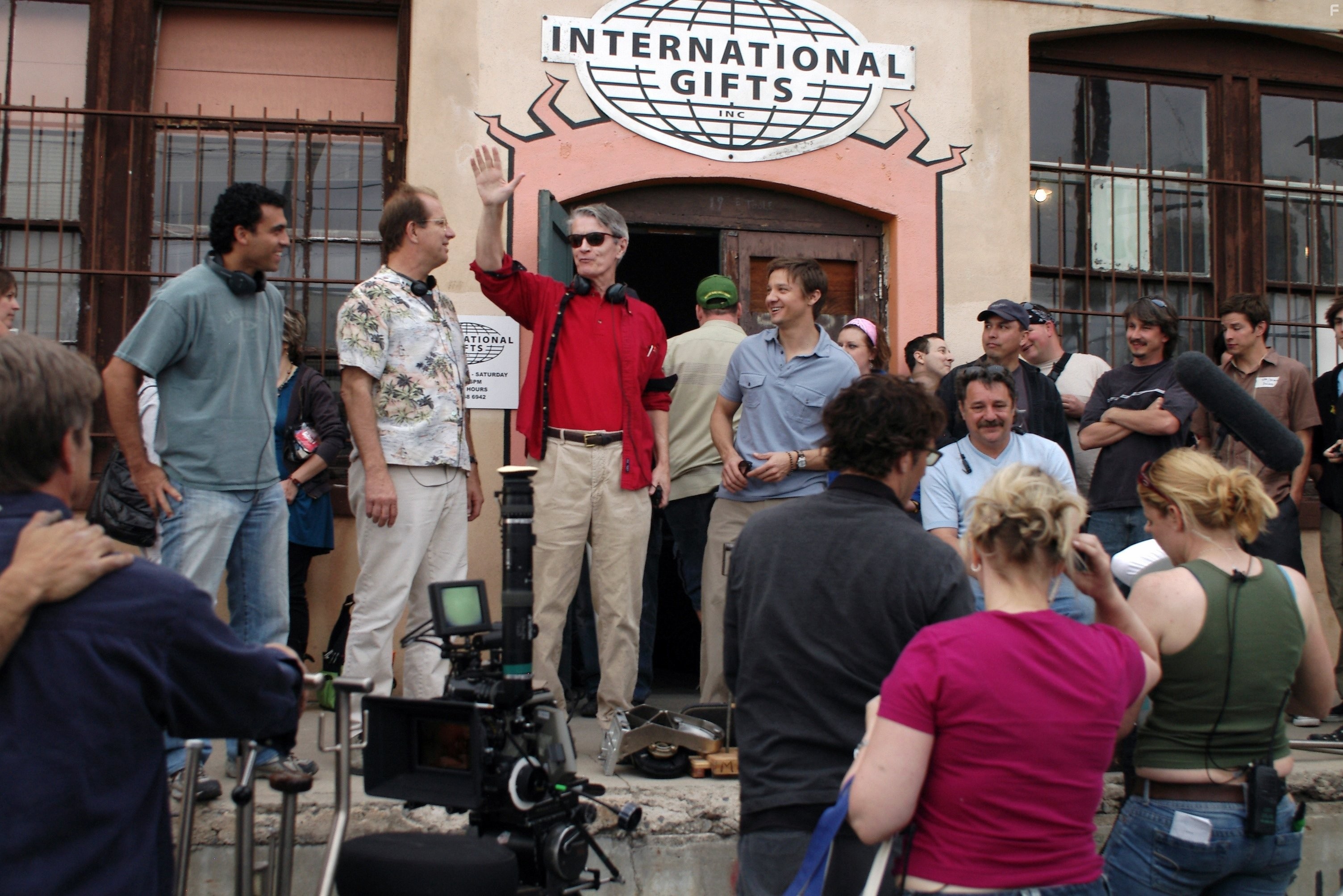 Michael Bederman, Jeff Balsmeyer, Mike Cram, and Jeremy Renner (Sam) at International Gifts