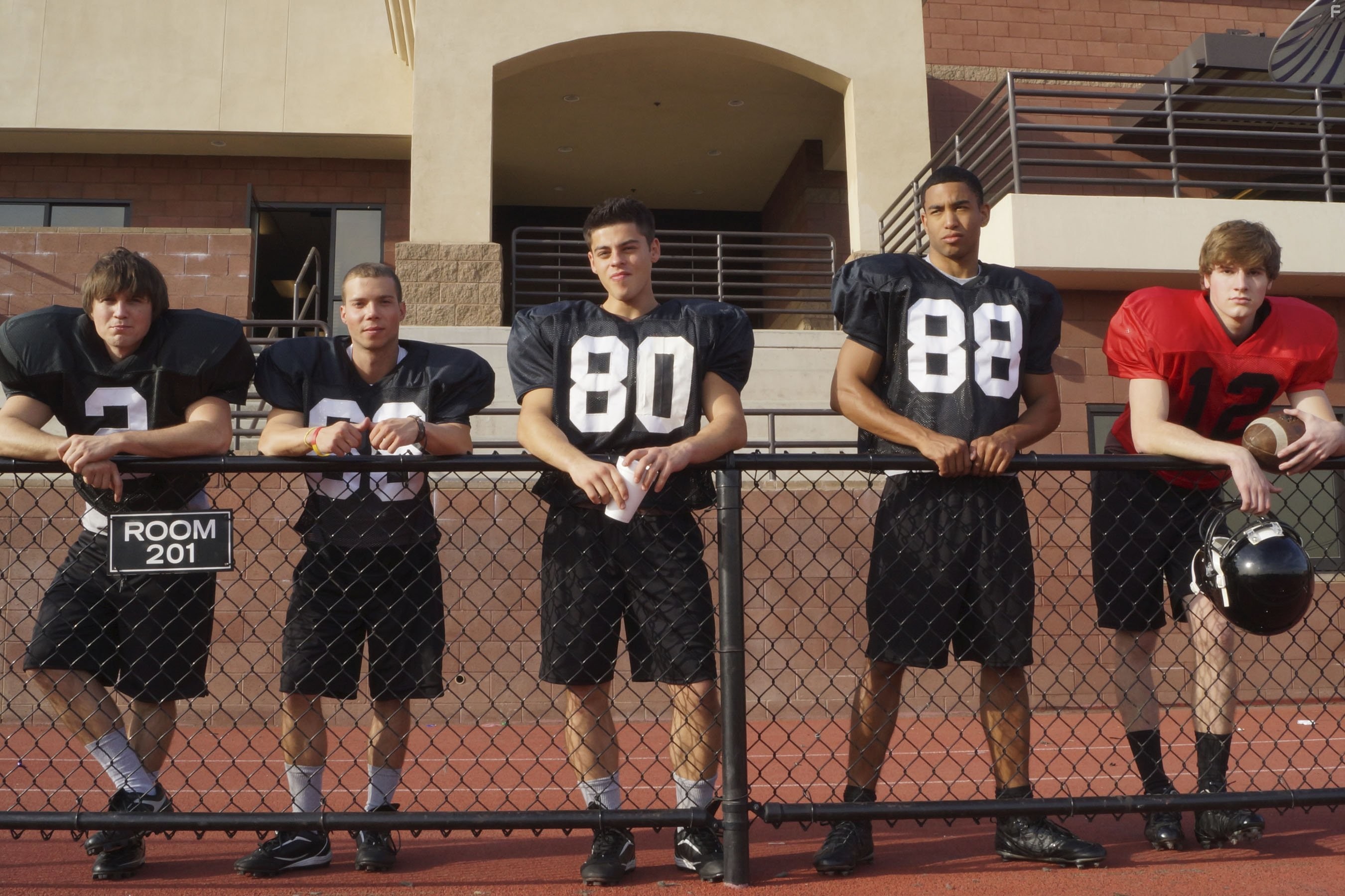 Nicholas S. Morrison, Jordan Wilson, Chris Petrovski, and Tom Williamson in Все болельщицы умрут (2013)