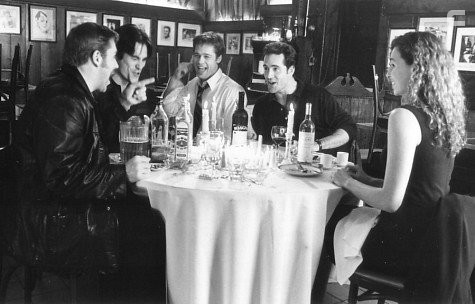 Brad Pitt, Minnie Driver, Jason Patric, Billy Crudup, and Ron Eldard in Спящие (1996)