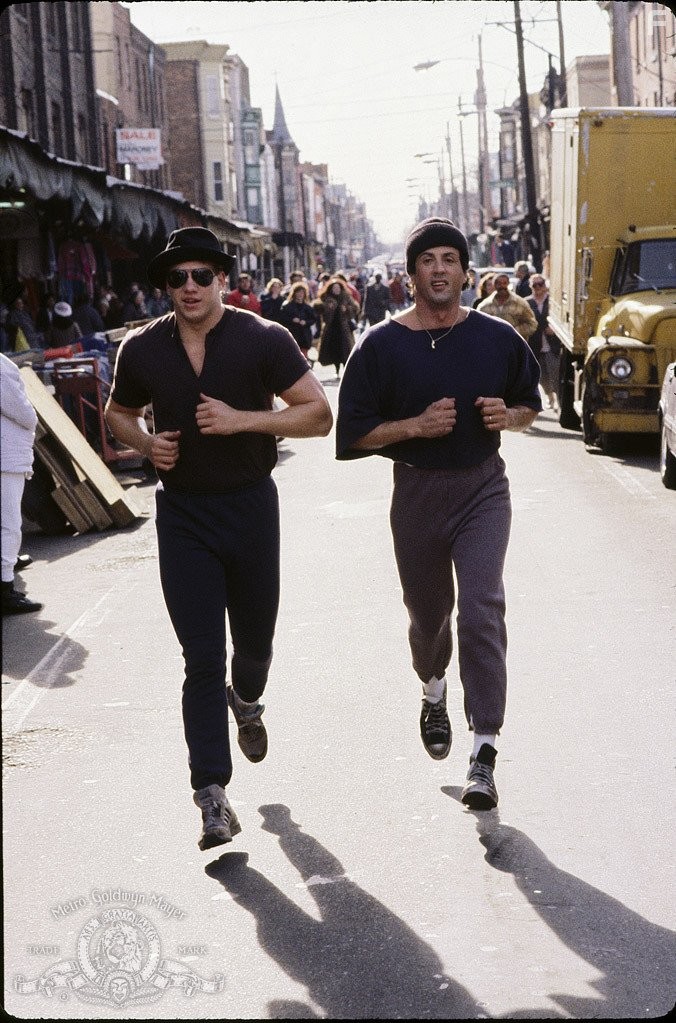 Sylvester Stallone and Tommy Morrison in Рокки 5 (1990)