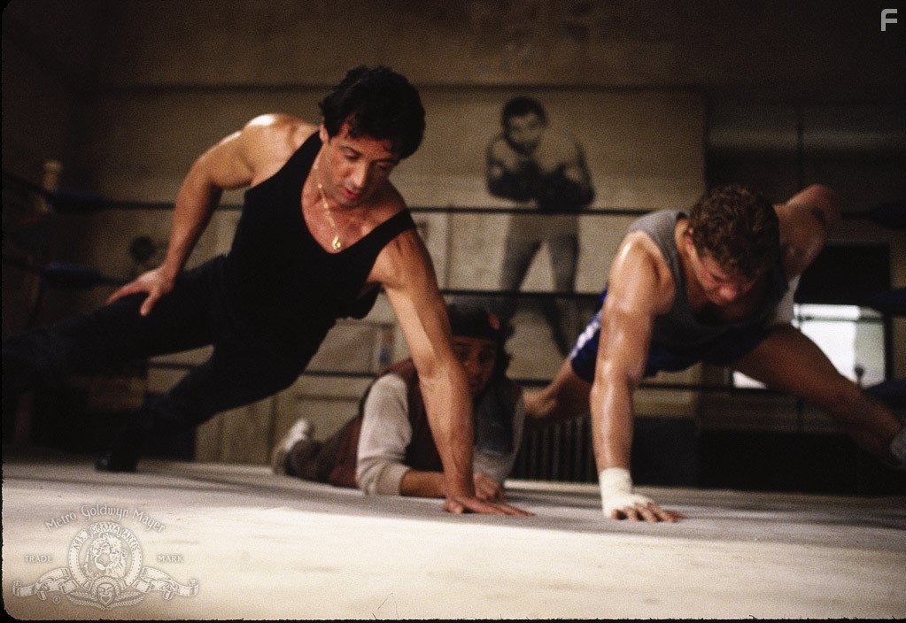 Sylvester Stallone and Tommy Morrison in Рокки 5 (1990)