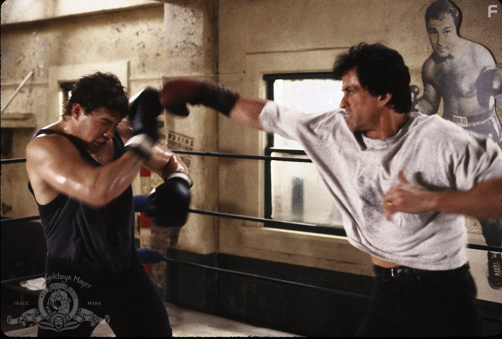 Sylvester Stallone and Tommy Morrison in Рокки 5 (1990)