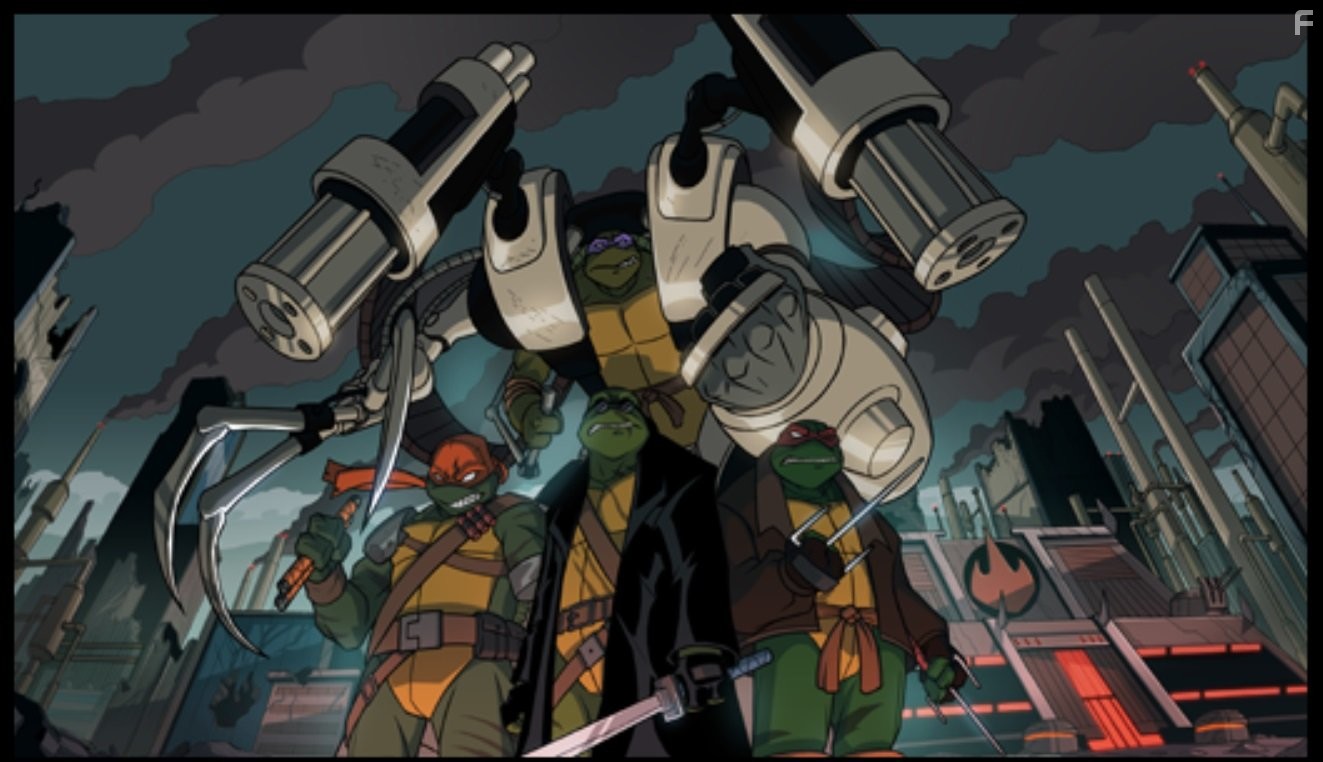 Sam Riegel, Gregory Abbey, Vinnie Penna, and Michael Sinterniklaas in Мутанты черепашки ниндзя (2003)