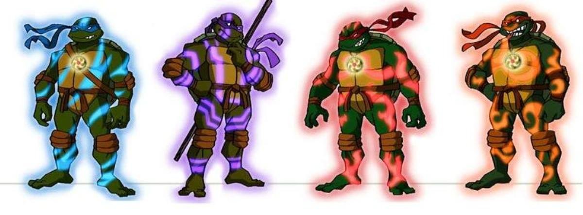 Sam Riegel, Gregory Abbey, Vinnie Penna, and Michael Sinterniklaas in Мутанты черепашки ниндзя (2003)