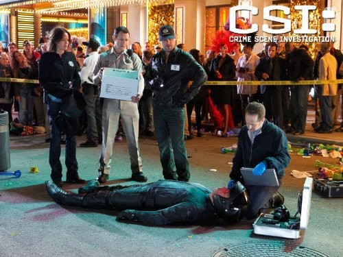 George Eads, Jorja Fox, Larry Sullivan, David Berman, and Rebecca Olejniczak in C.S.I. Место преступления (2000)