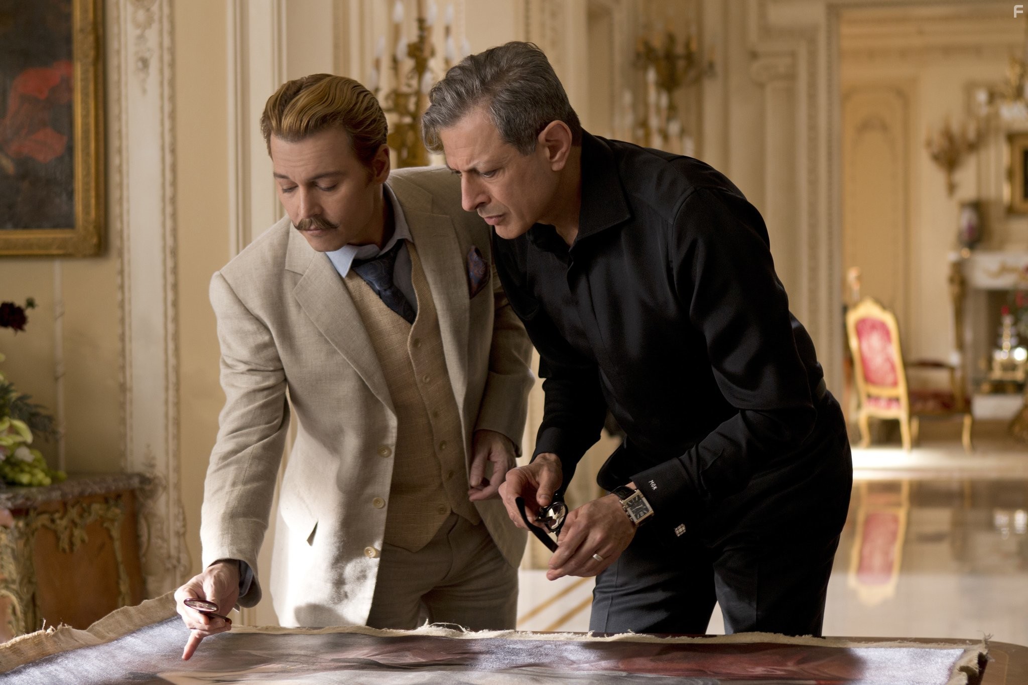 Johnny Depp and Jeff Goldblum in Мордекай (2015)