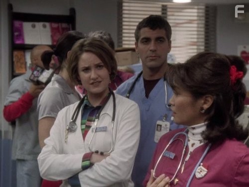 George Clooney and Sherry Stringfield in Скорая помощь (1994)