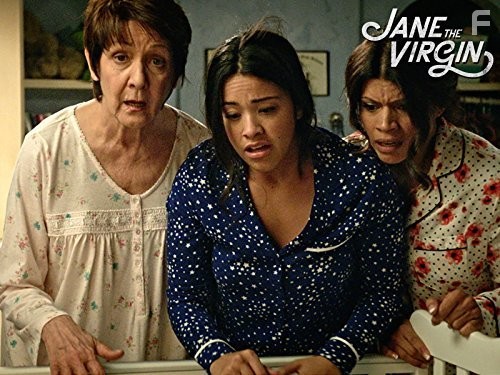 Ivonne Coll, Andrea Navedo, and Gina Rodriguez in Девственница Джейн (2014)