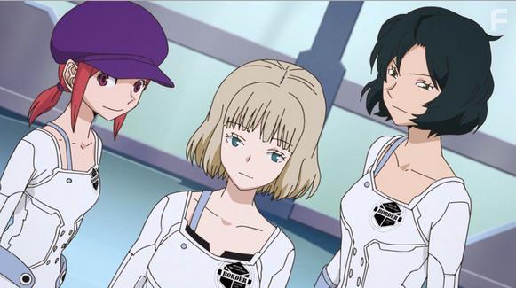 Houko Kuwashima, Umeka Shji, and Chihiro Ikki in World Trigger (2014)