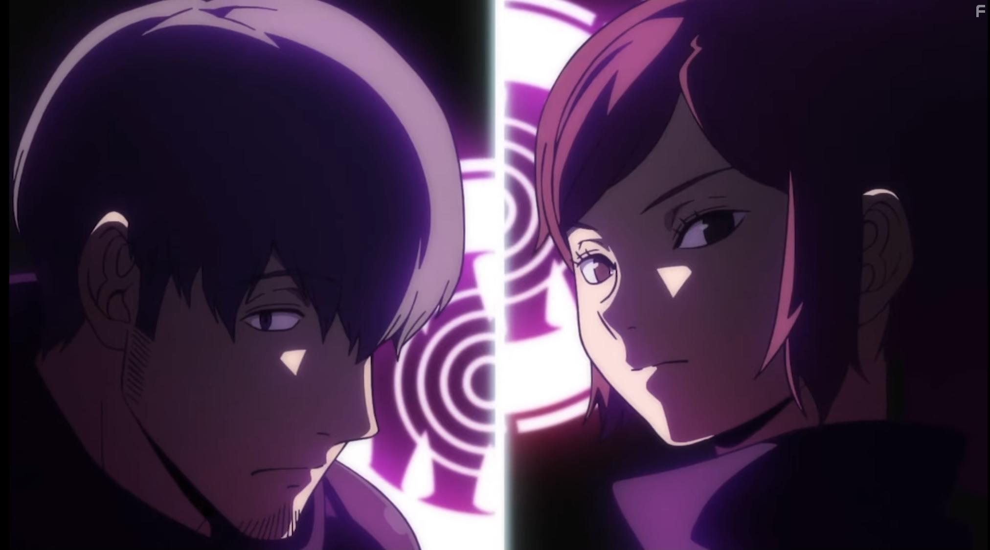 Kenjir Tsuda and Mie Sonozaki in World Trigger (2014)