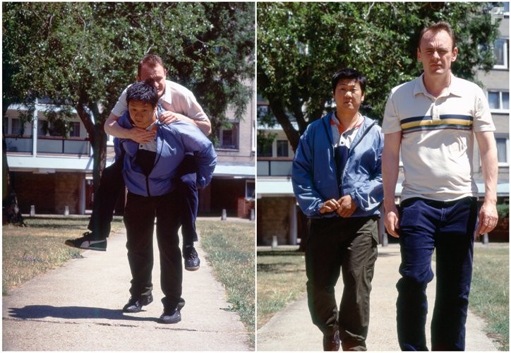 Sean Lock and Benedict Wong in 15 Storeys High (2002)