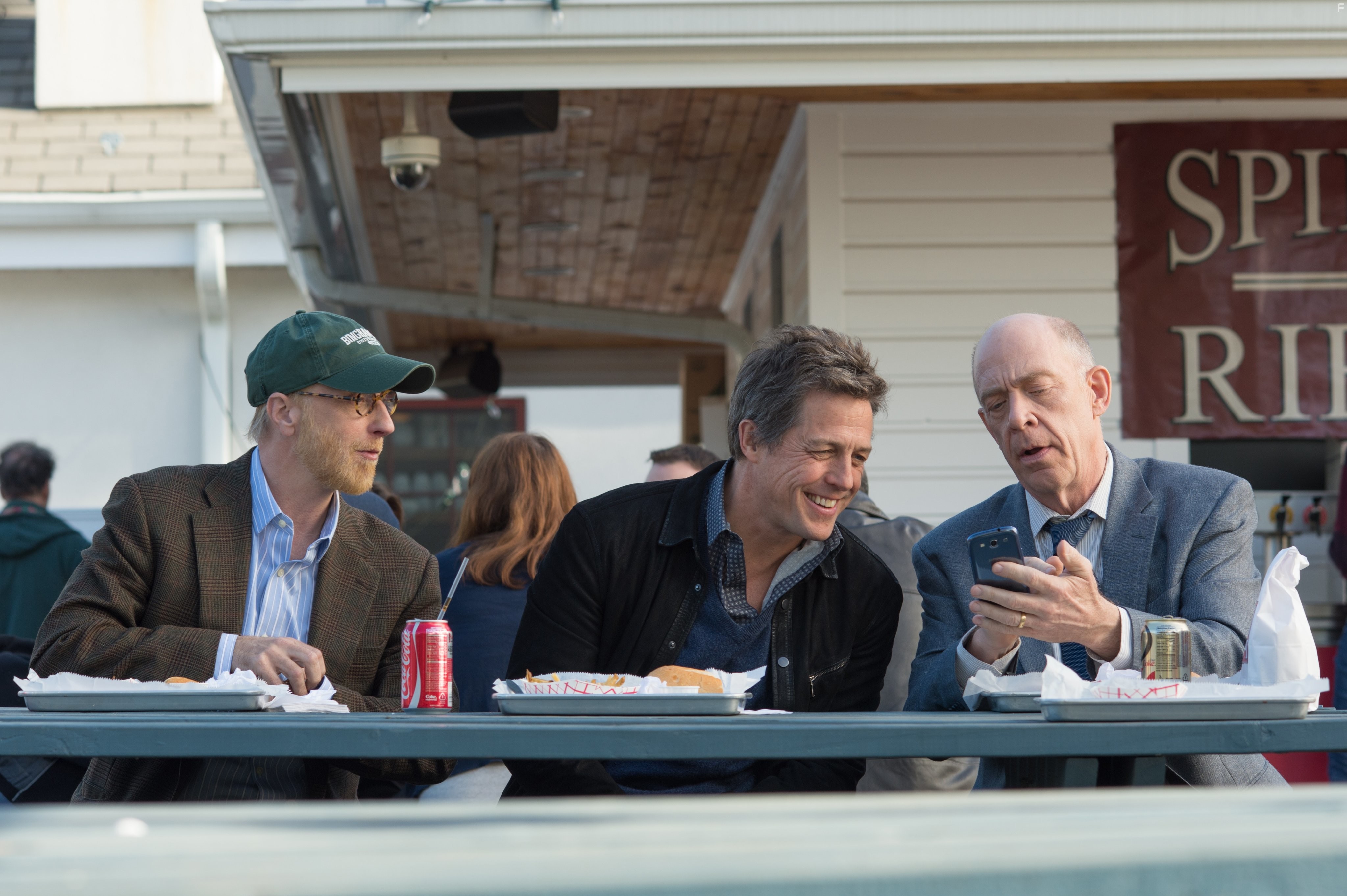 Hugh Grant, Chris Elliott, and J.K. Simmons in Исправленный вариант (2014)