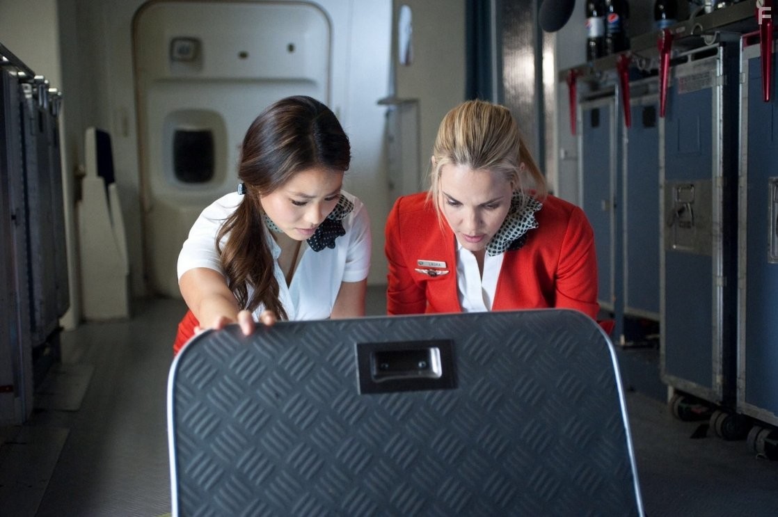 Leslie Bibb and Jamie Chung in 7500 (2014)