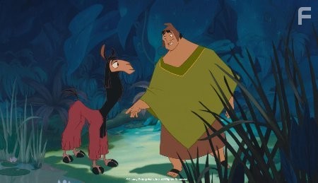 Kuzco and Pacha try to get to the palace