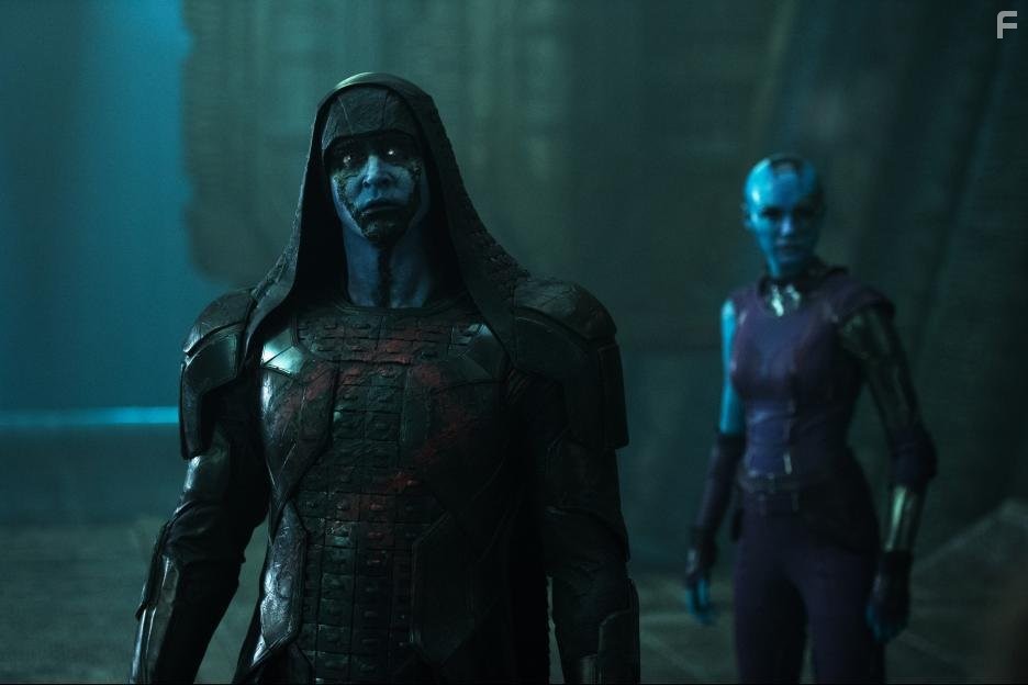 Lee Pace and Karen Gillan in Стражи Галактики (2014)