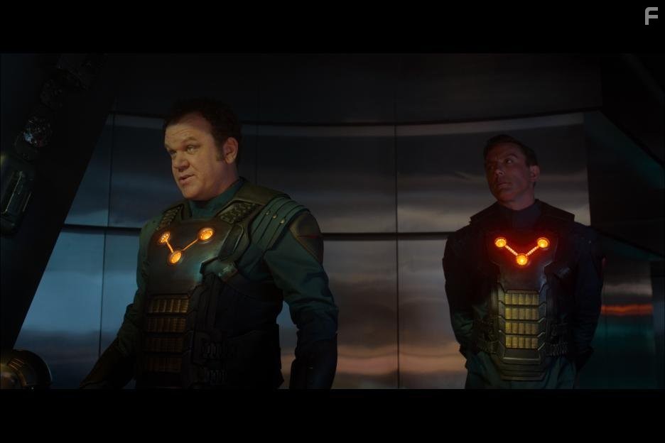 John C. Reilly and Peter Serafinowicz in Стражи Галактики (2014)