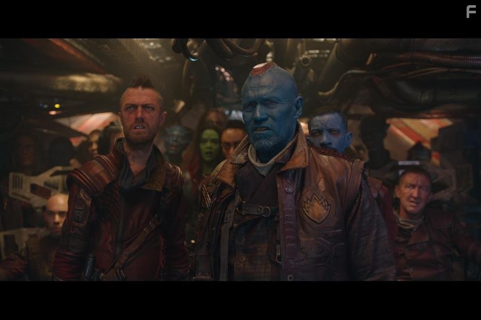 Sean Gunn, Ralph Ineson, and Michael Rooker in Стражи Галактики (2014)