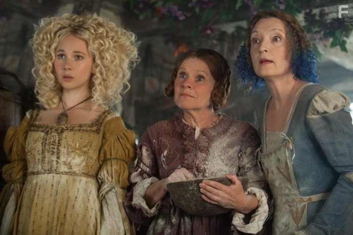 Imelda Staunton, Lesley Manville, and Juno Temple in Малефисента (2014)