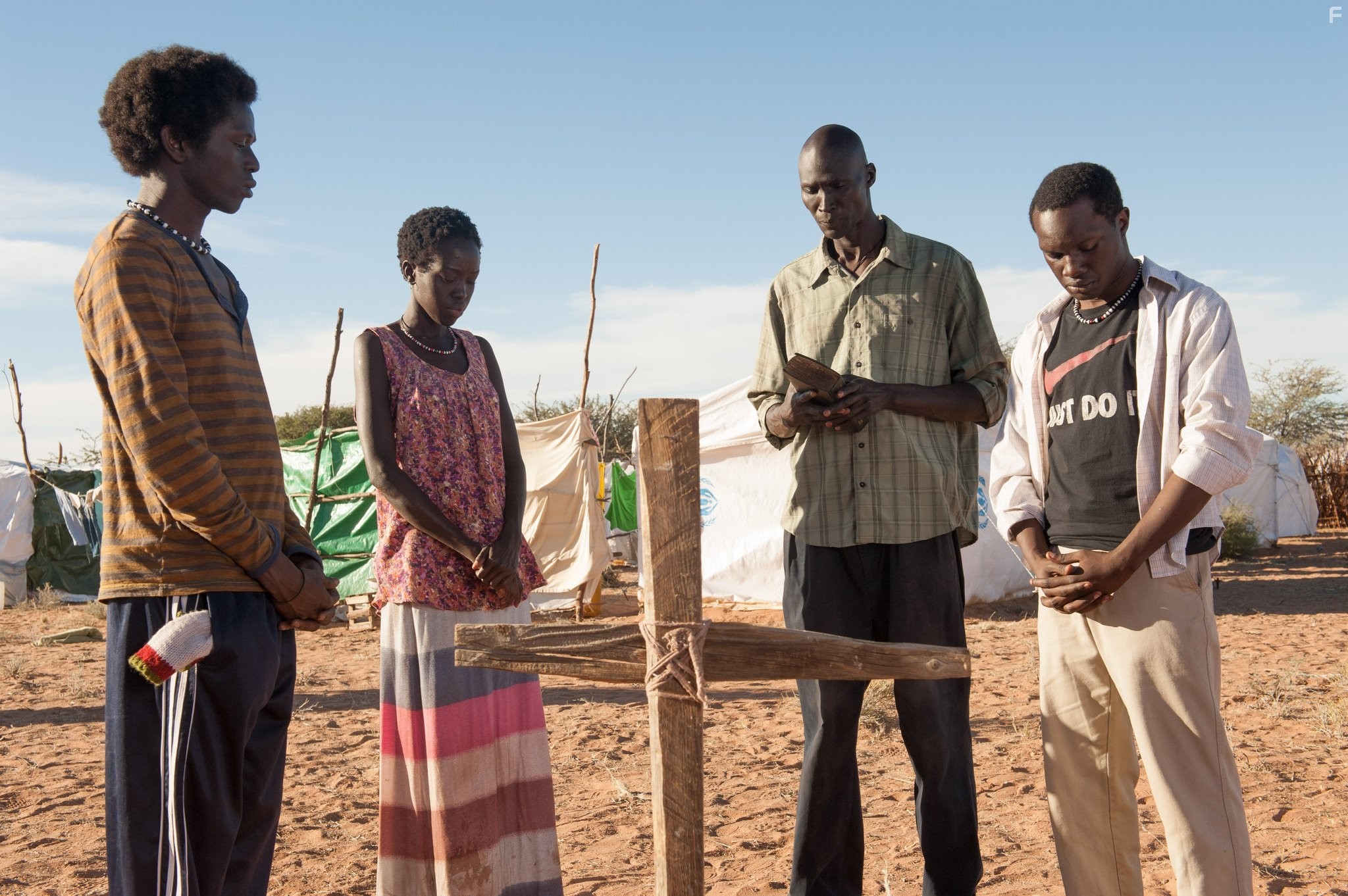 Arnold Oceng, Ger Duany, Emmanuel Jal, and Kuoth Wiel in Приятная ложь (2014)
