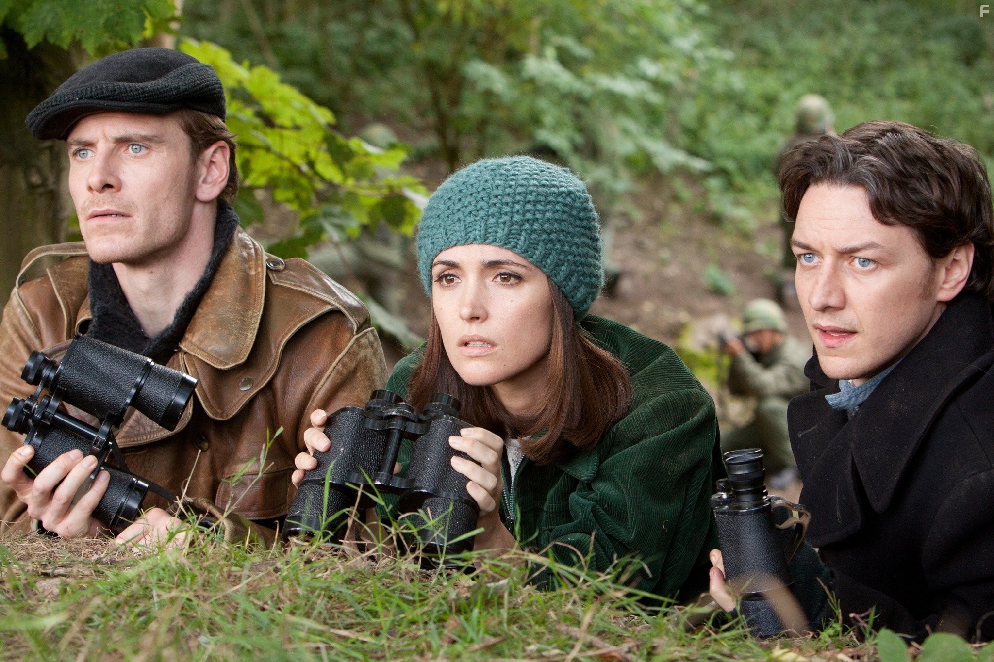 Rose Byrne, James McAvoy, and Michael Fassbender in Люди Икс: Первый класс (2011)