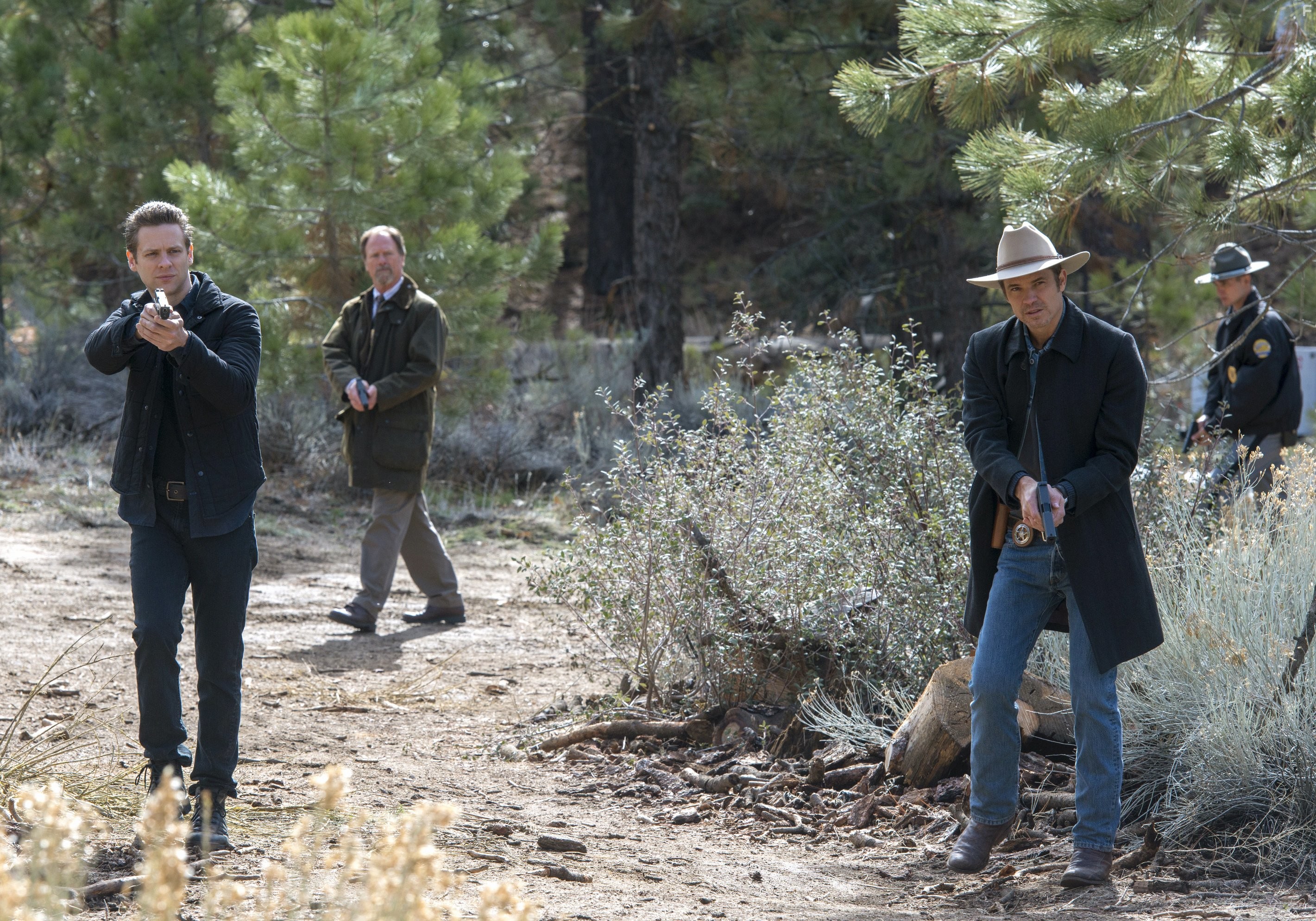 Louis Herthum, Timothy Olyphant, and Jacob Pitts in Правосудие (2010)