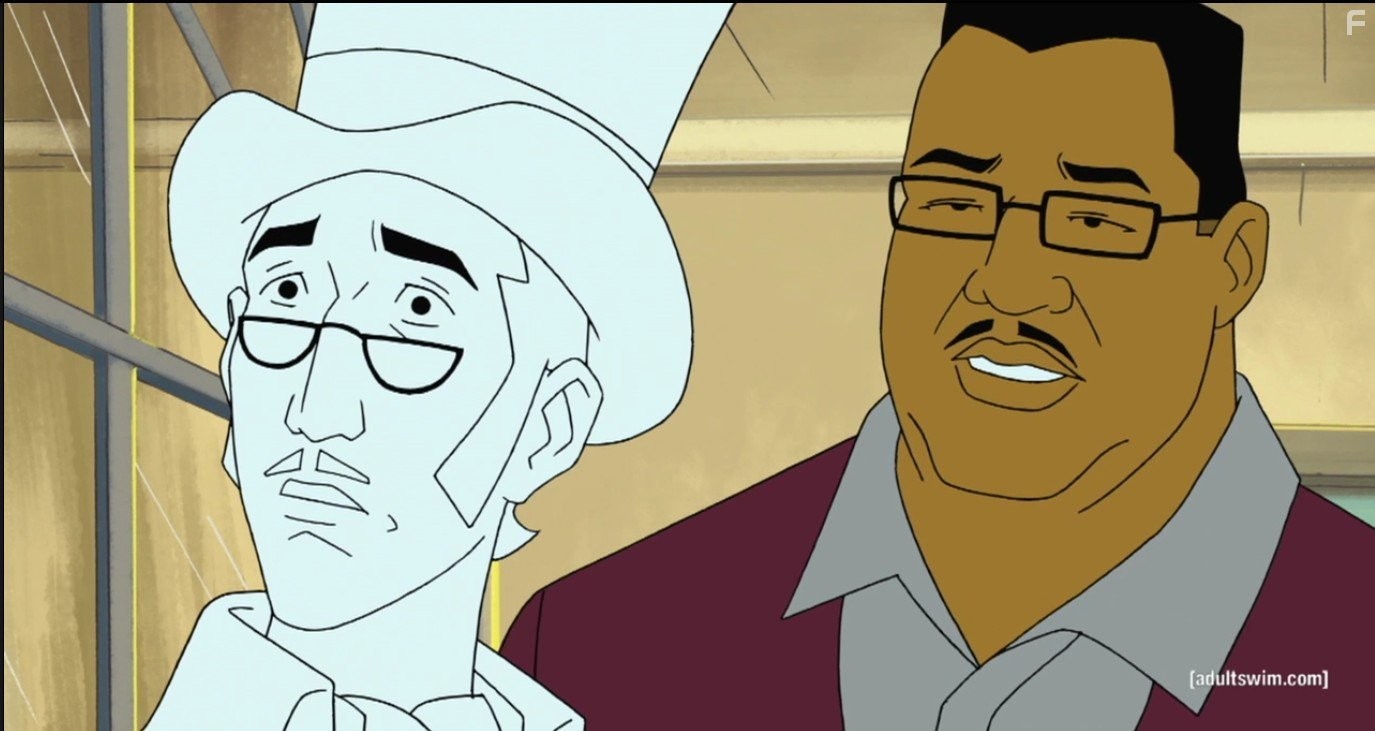 Larry Holmes and Jim Rash in Тайны Майка Тайсона (2014)