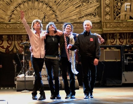 Mick Jagger, Kevin Mazur, Keith Richards, Charlie Watts, and Ronnie Wood in The Rolling Stones: Да будет свет (2008)