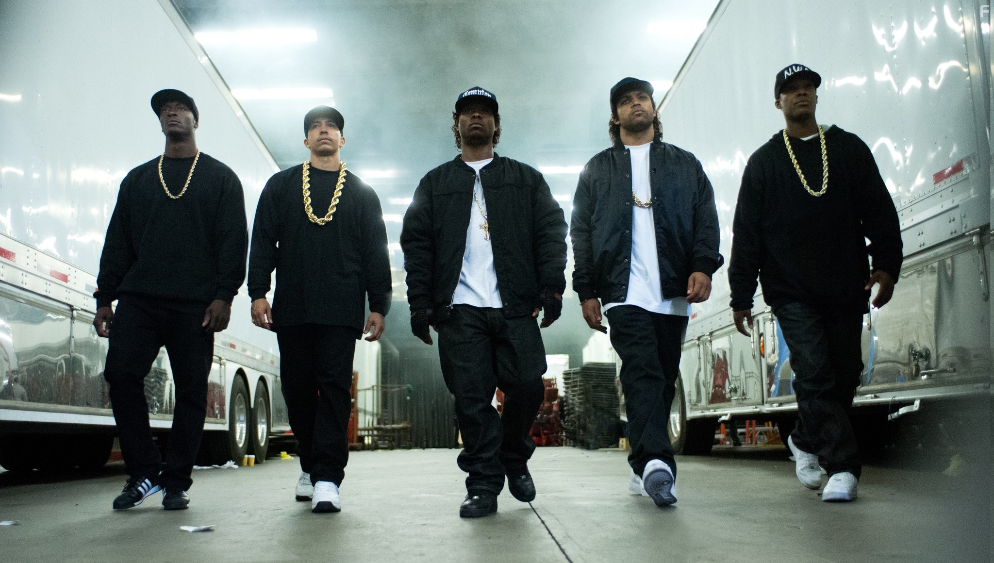 Neil Brown Jr., Aldis Hodge, Corey Hawkins, Jason Mitchell, and O'Shea Jackson Jr. in Голос улиц (2015)