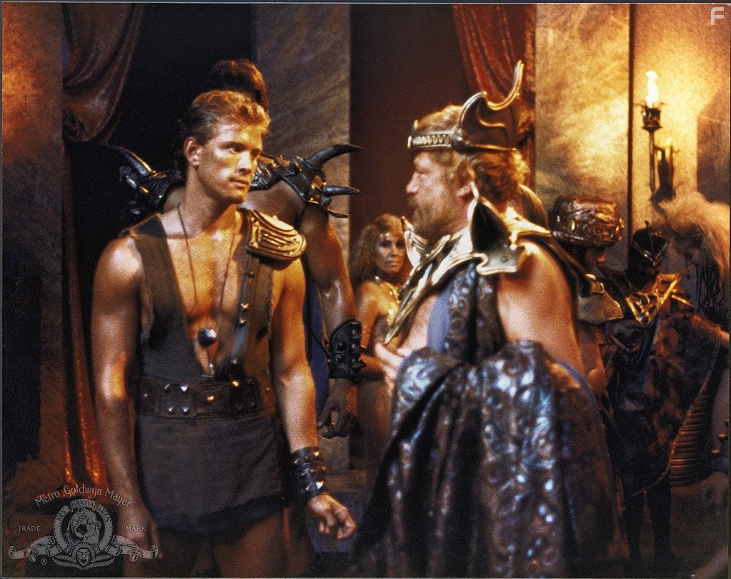 Oliver Reed and Urbano Barberini in Gor (1987)