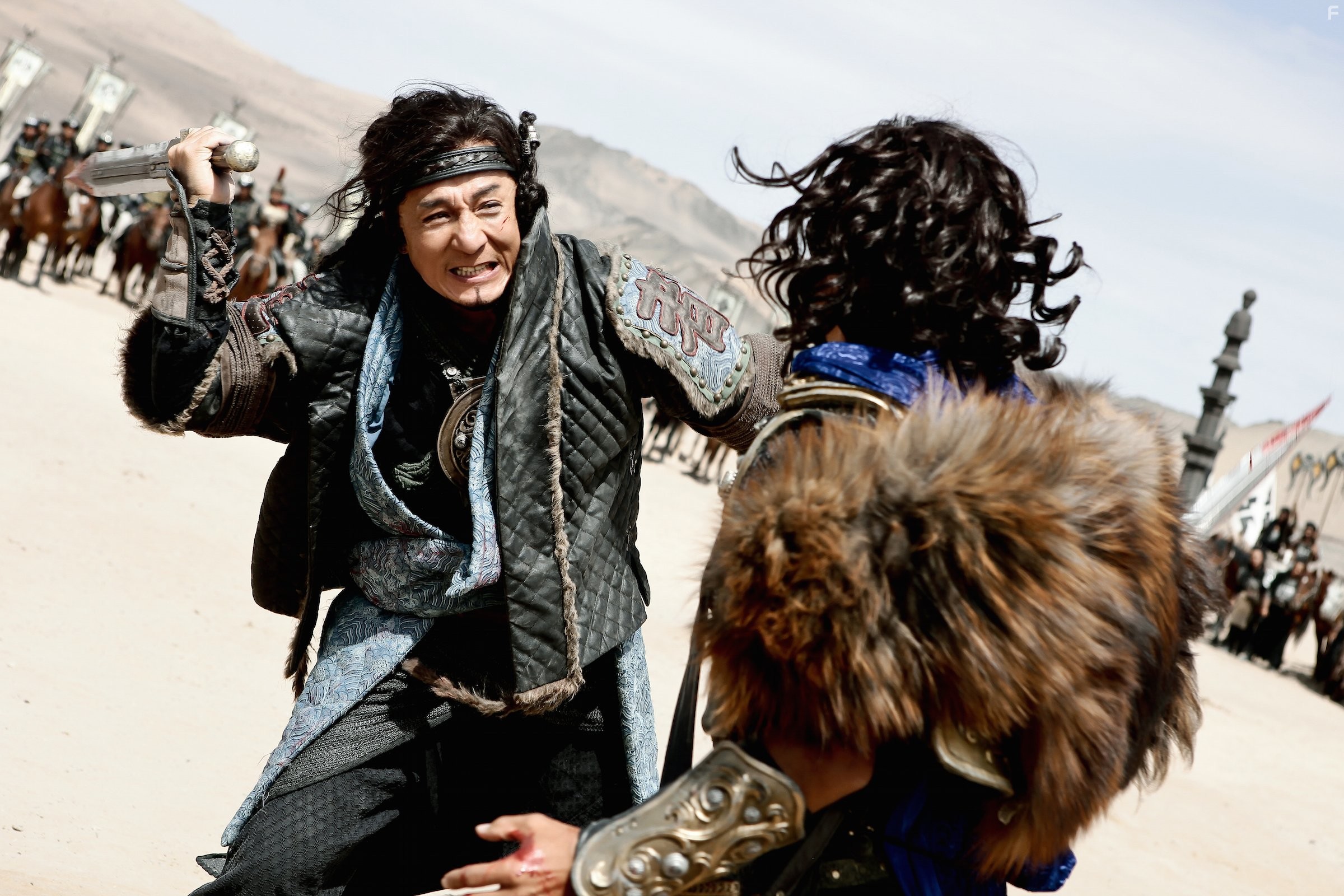 Jackie Chan and Adrien Brody in Меч дракона (2015)