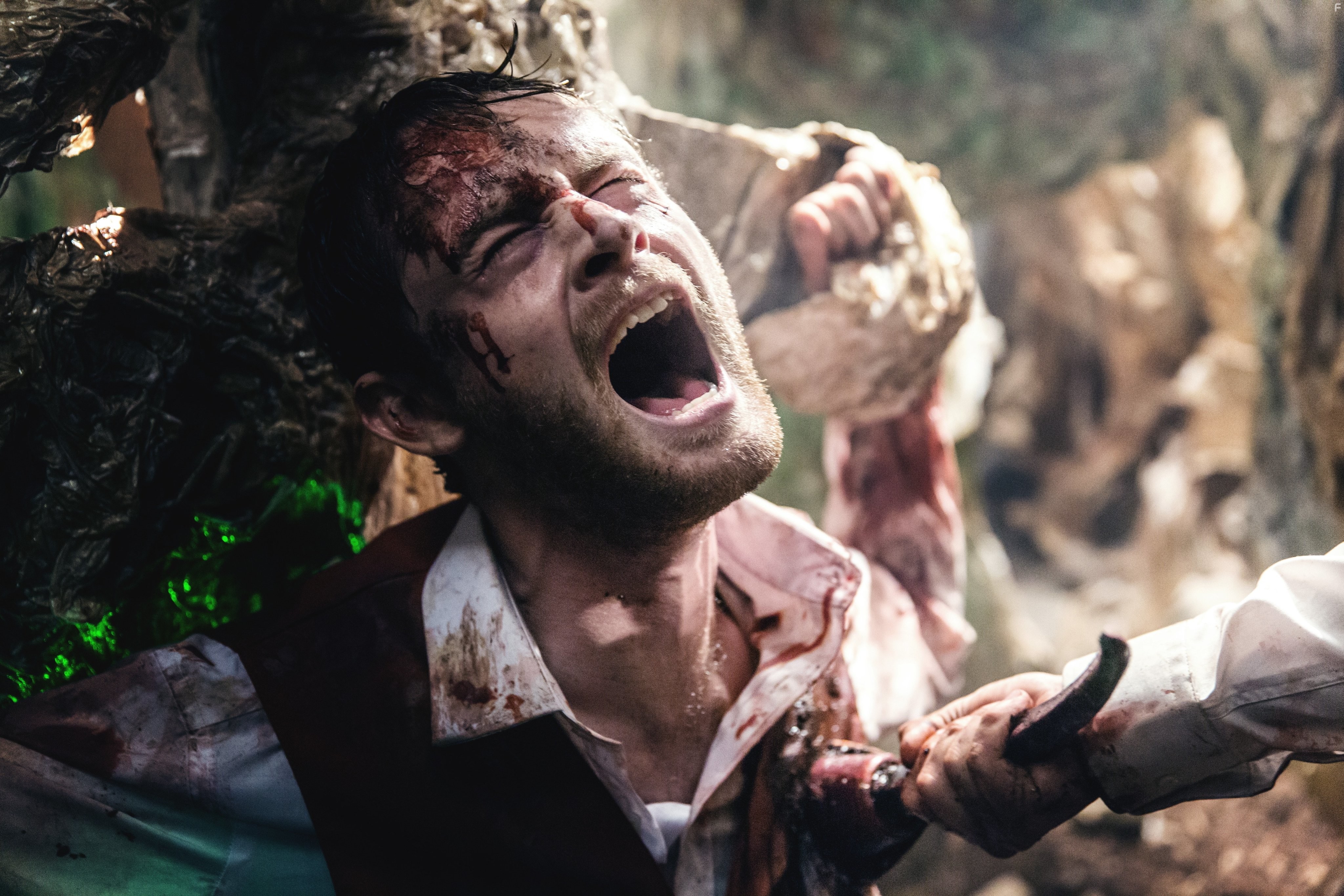 Paul (Matt O`Leary) is in agony after being caputerd and brought into the wasp hive.