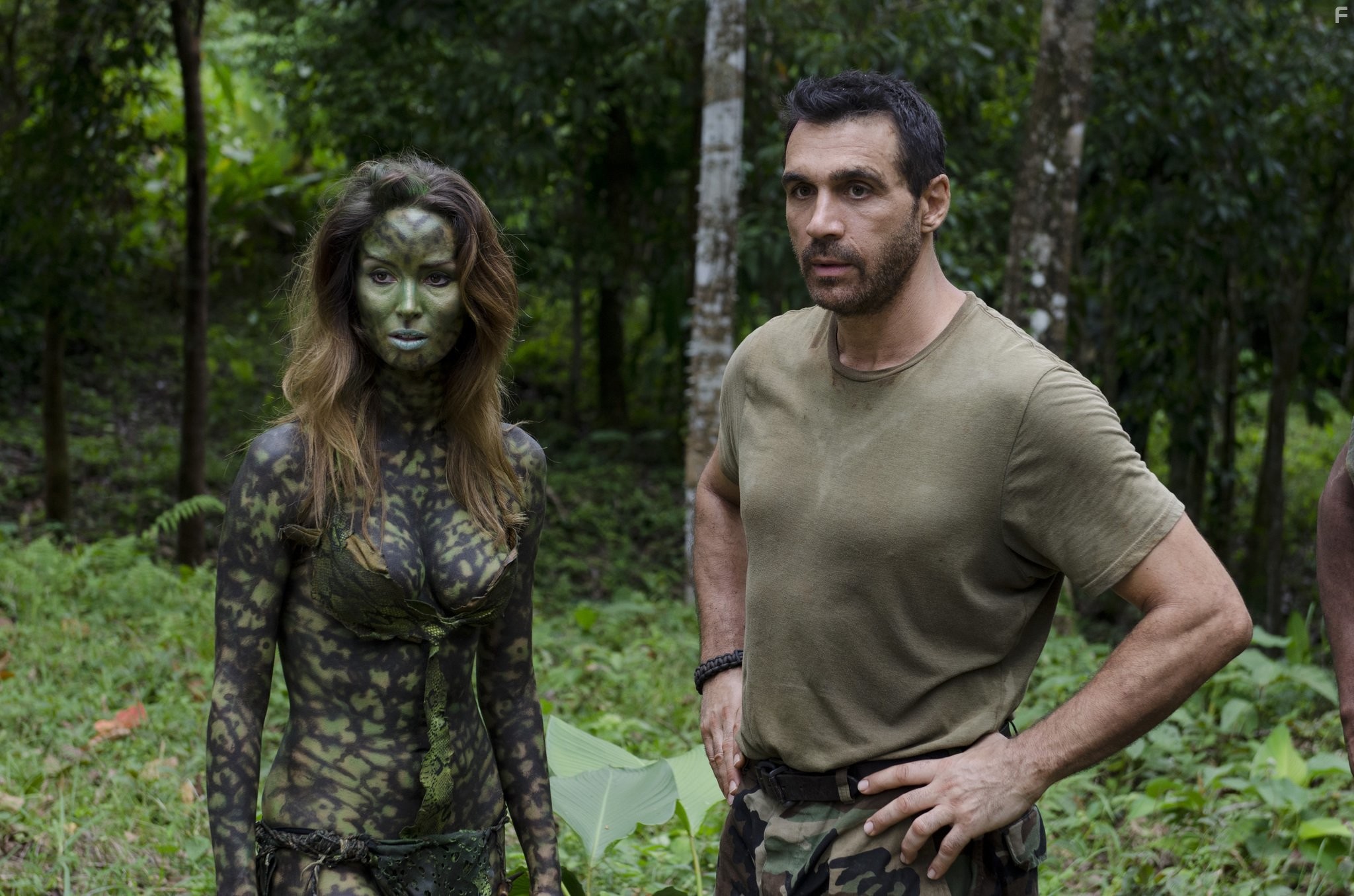 Adrian Paul and Bali Rodriguez in AE: Apocalypse Earth (2013)