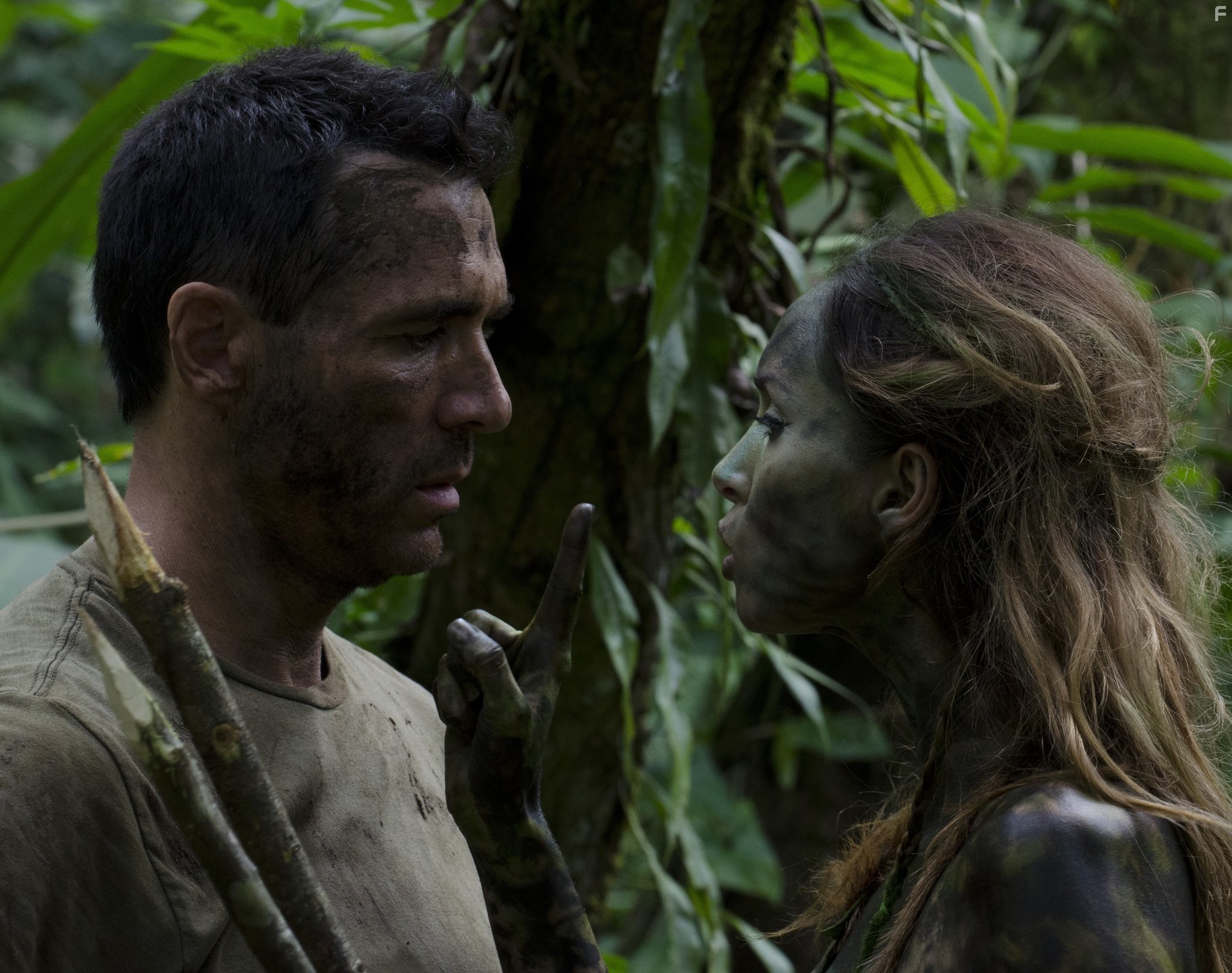 Adrian Paul and Bali Rodriguez in AE: Apocalypse Earth (2013)