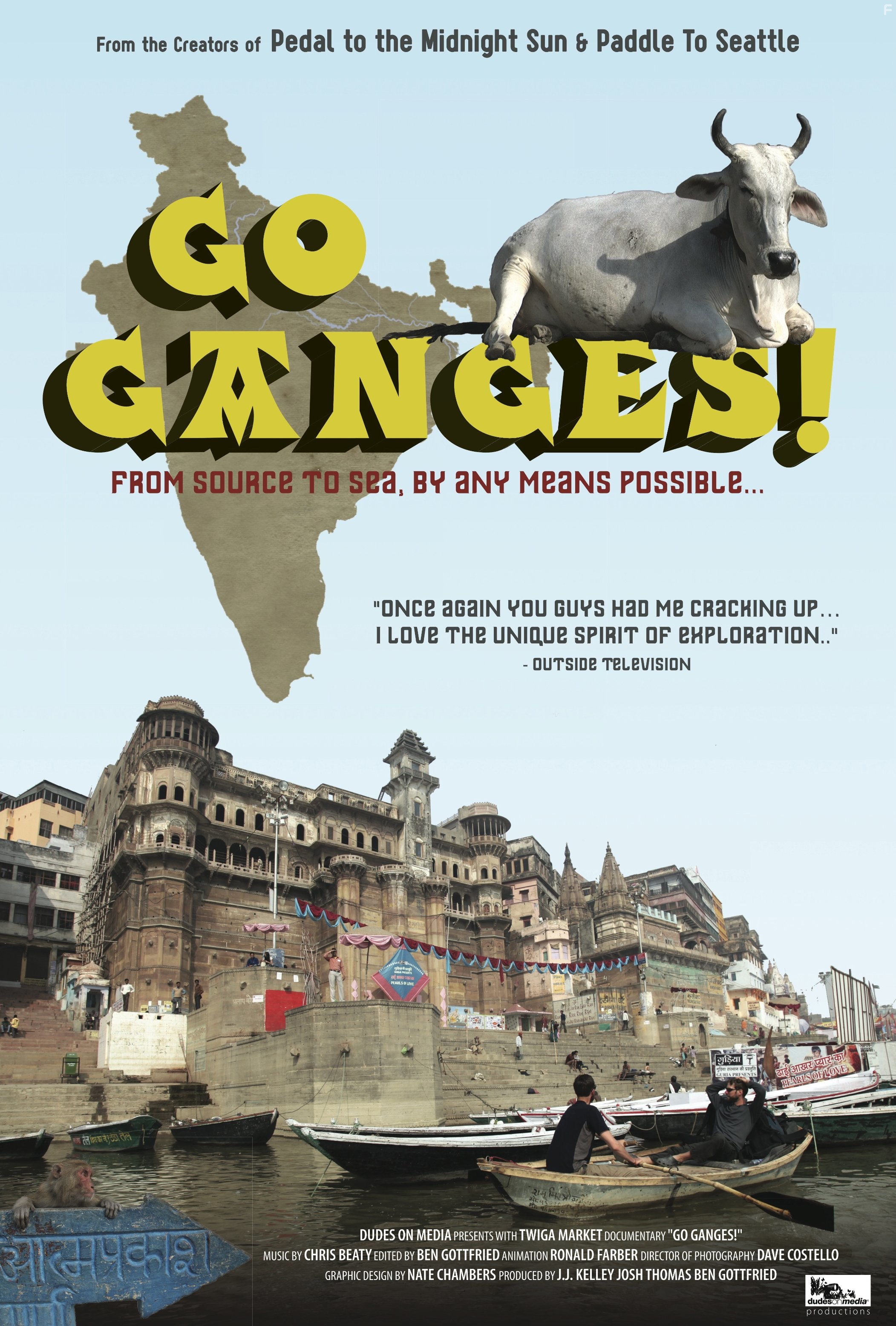 For 45 days and 1,557-miles, J.J. Kelley, Josh Thomas, and cameraman Dave Costello attempt to make it to the Indian Ocean in the adventure documentary, "Go Ganges!"