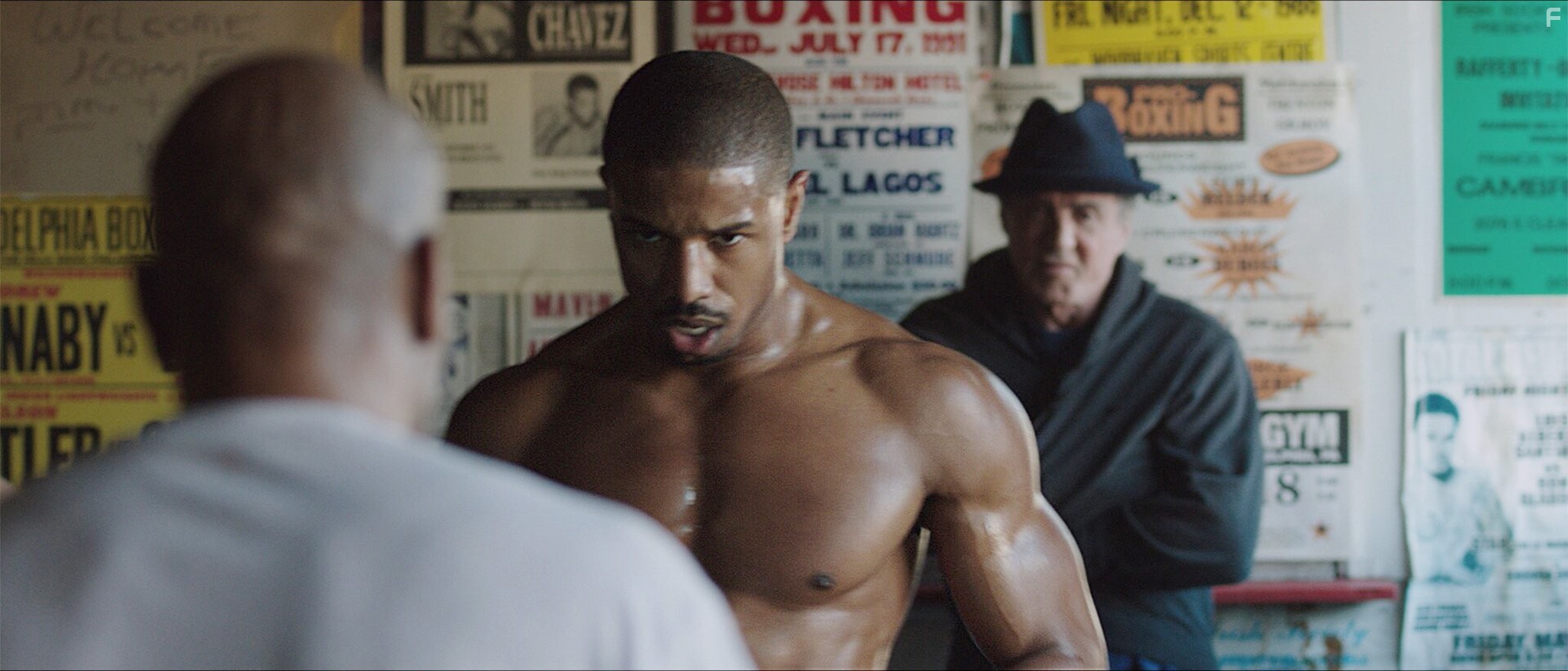 Sylvester Stallone and Michael B. Jordan in Крид: Наследие Рокки (2015)