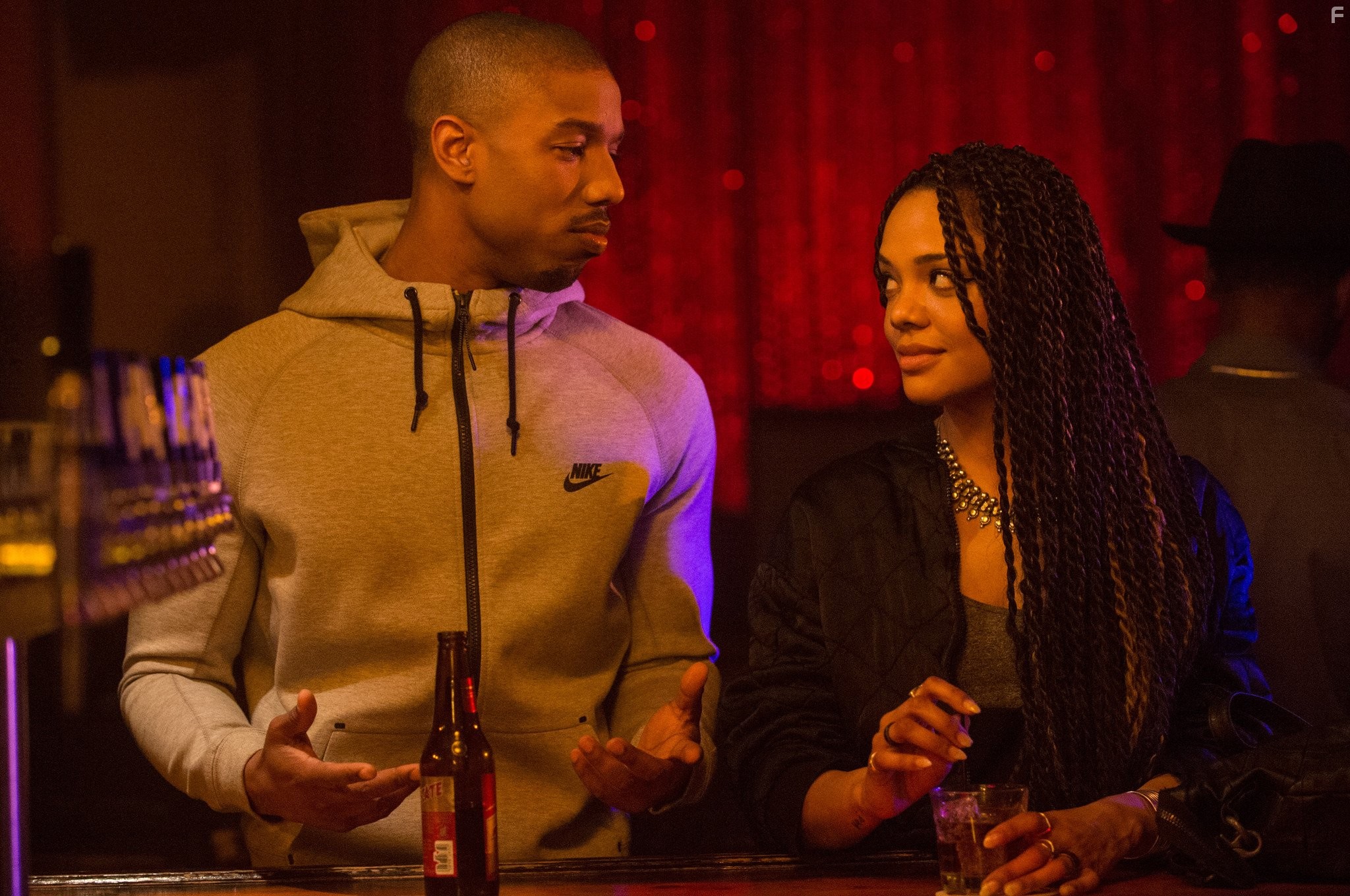 Michael B. Jordan and Tessa Thompson in Крид: Наследие Рокки (2015)
